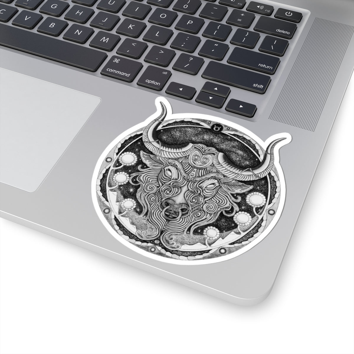 Taurus Zodiac Kiss-Cut Sticker - Hand-Drawn Celestial Design (Non-AI) Universal