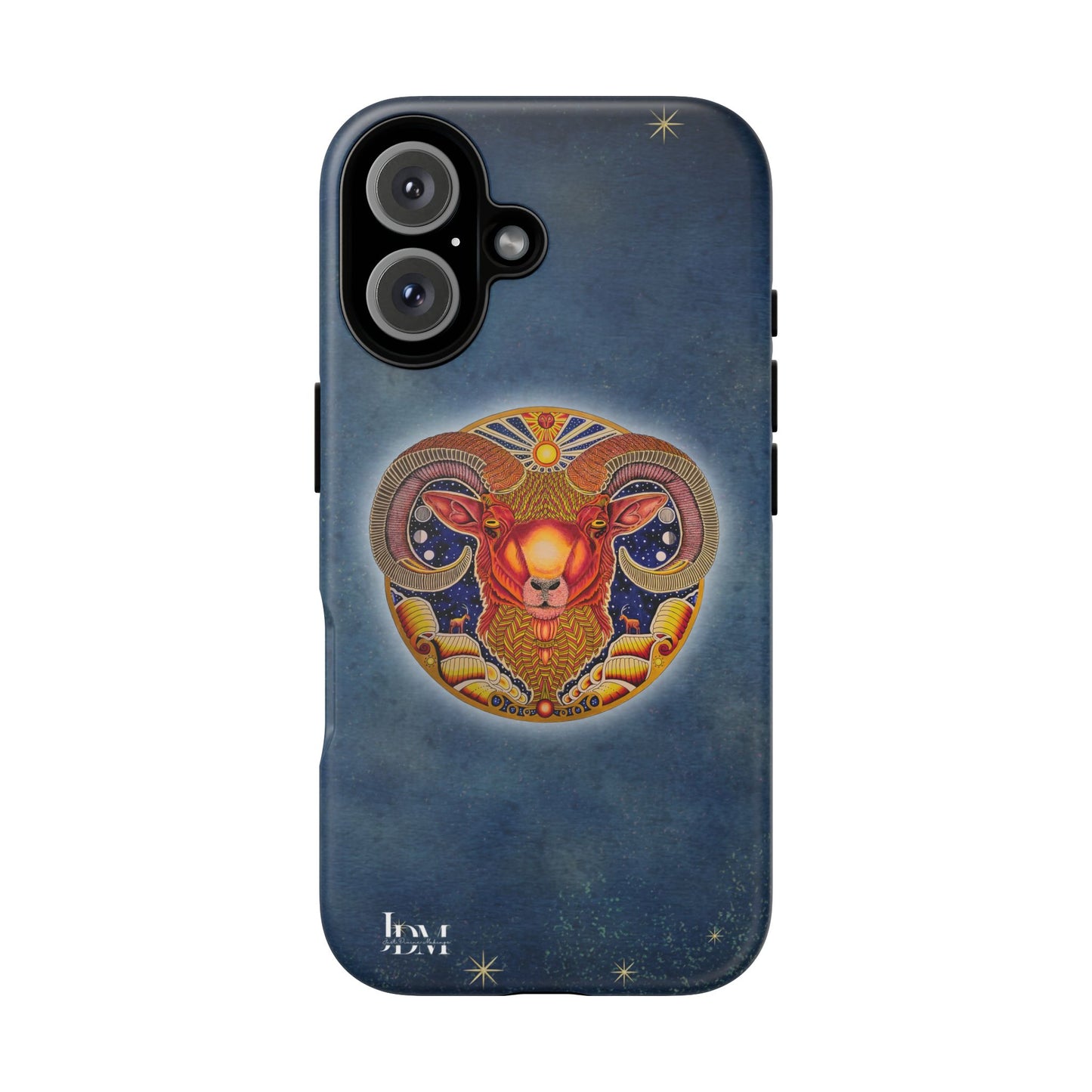 Aries Zodiac Phone Case - Hand-Drawn Celestial Design (Non-AI)