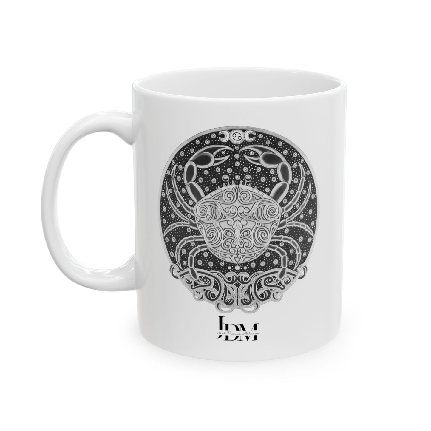 Cancer Zodiac Mug – Hand-Drawn Celestial Design (Non-AI) Universal