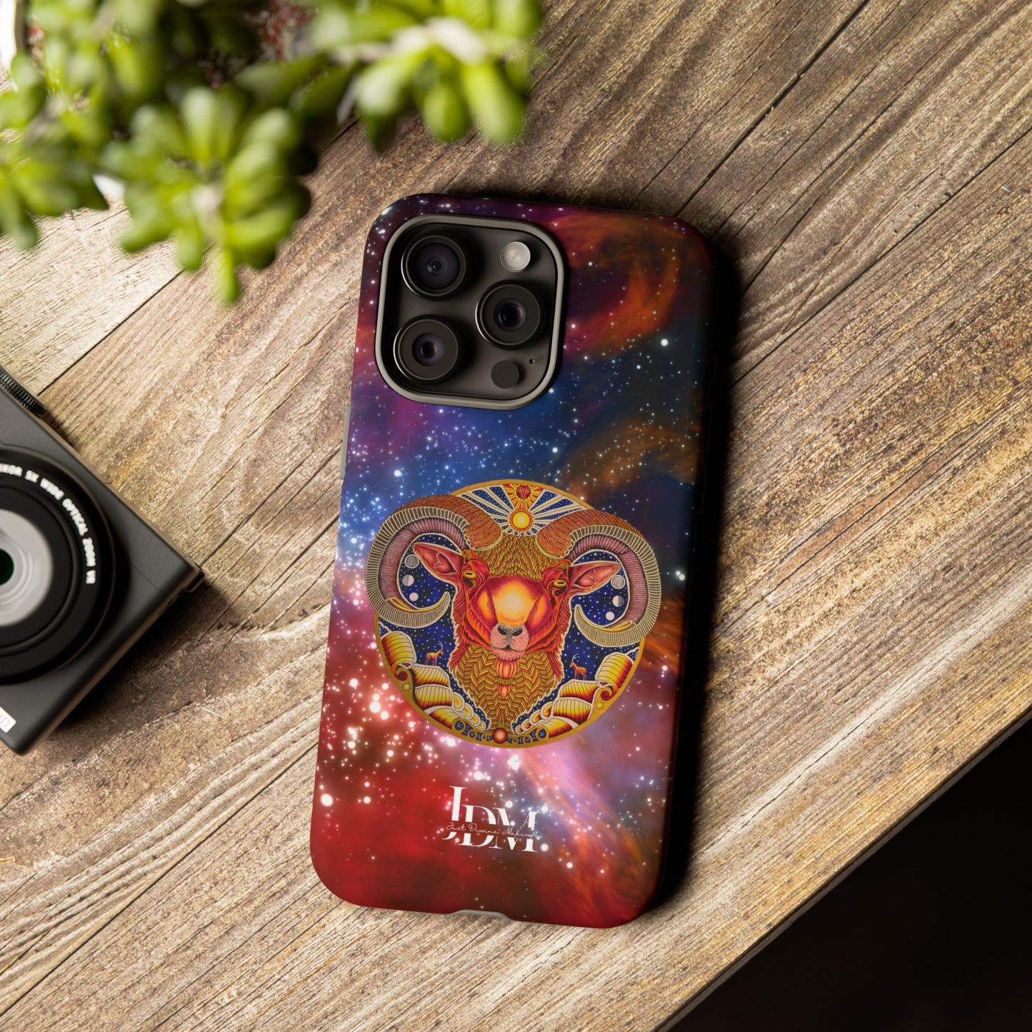 Aries Zodiac Tough Phone Case – Hand-Drawn Celestial Design (Non-AI)