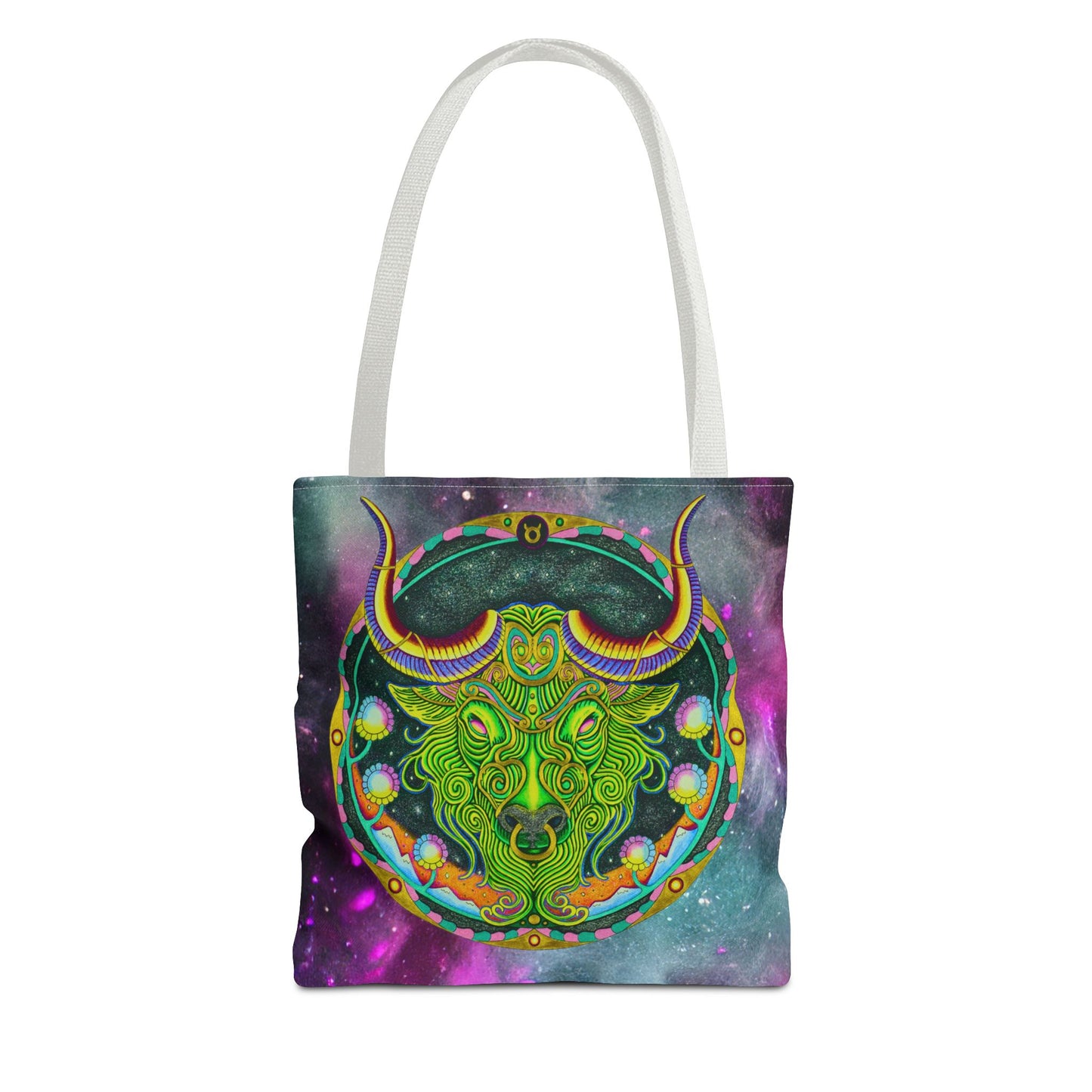 Taurus Zodiac Tote Bag - Hand-Drawn Celestial Design (Non-AI)