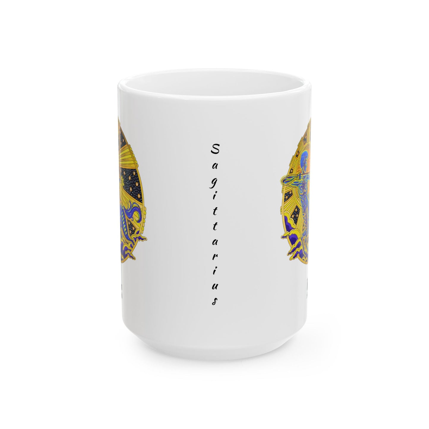 Sagittarius Zodiac Mug – Hand-Drawn Celestial Design (Non-AI)