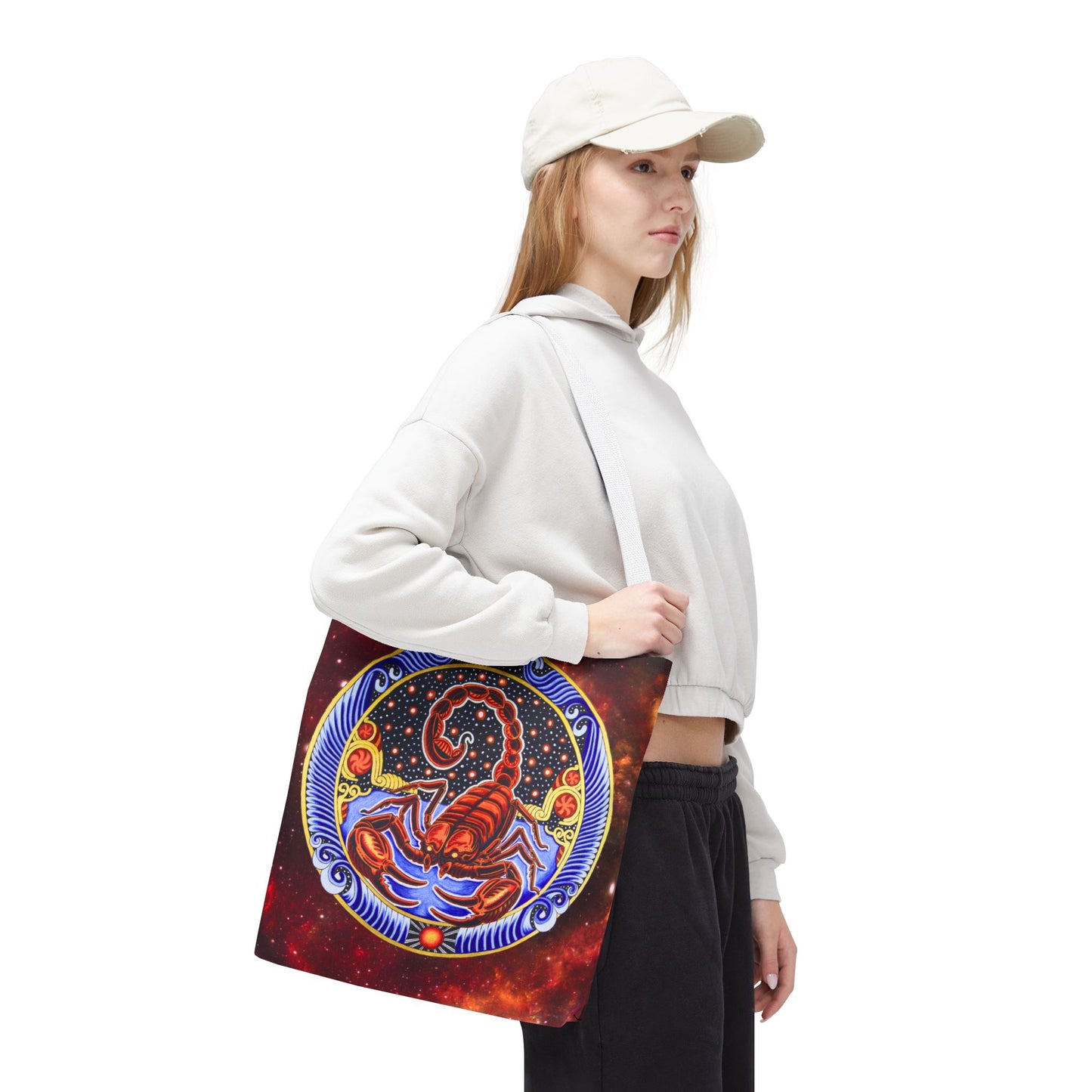 Scorpio Zodiac Tote Bag - Hand-Drawn Celestial Design (Non-AI)