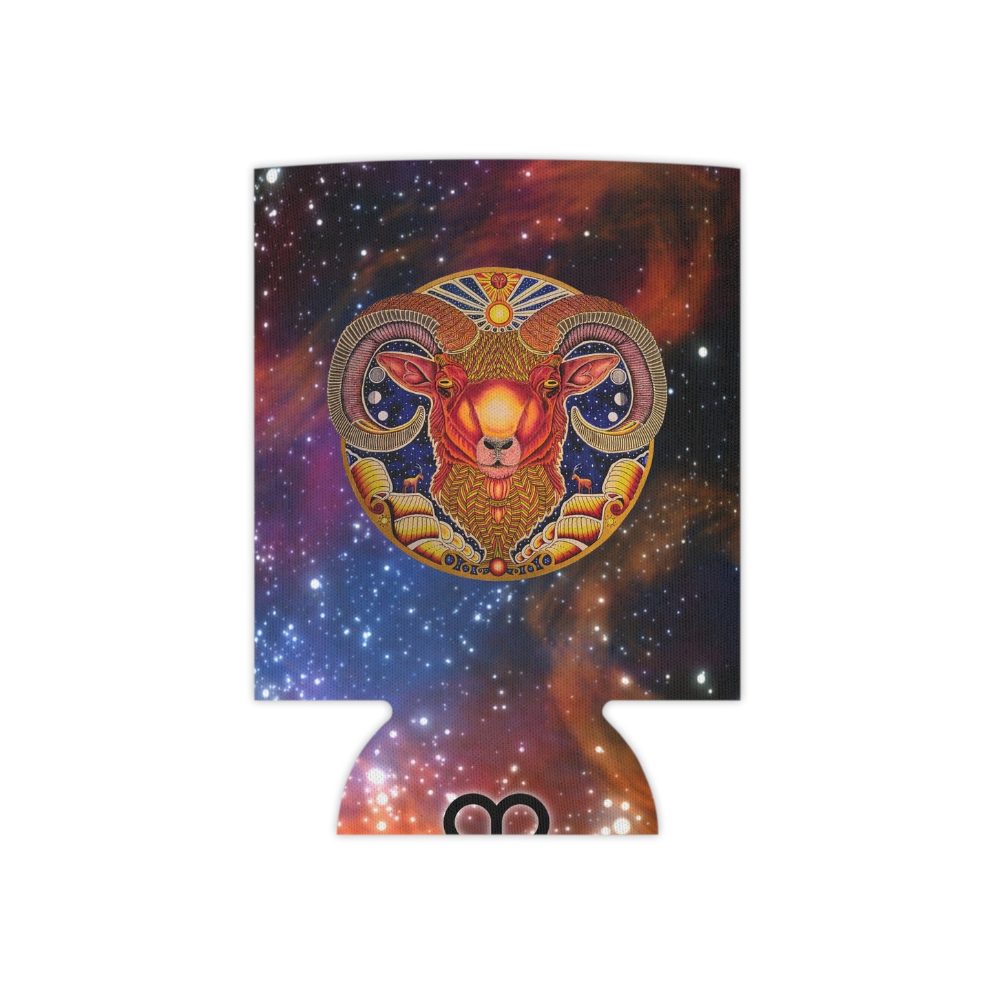 Celestial Zodiac Ram Can Cooler – Perfect Gift for Astrology Lovers, Starry Space Theme, Birthday Party, Cosmic Celebration