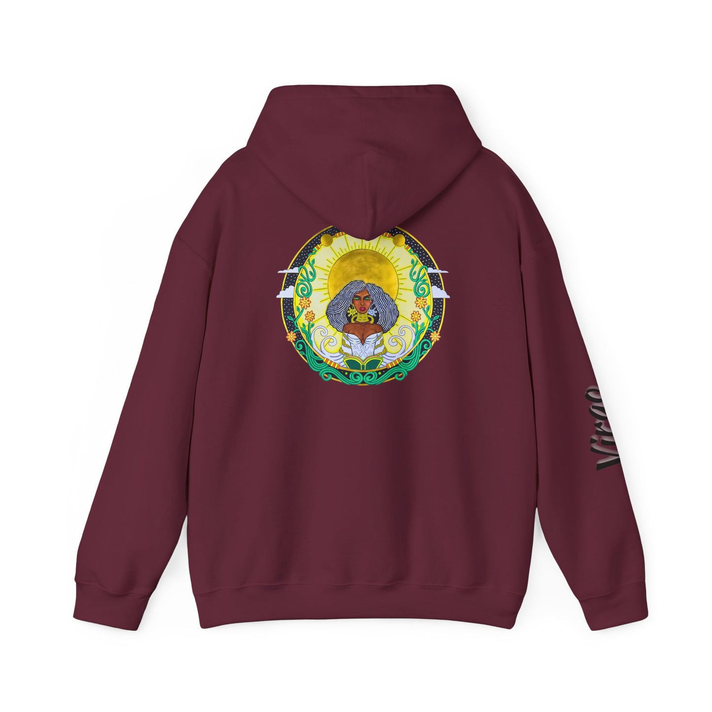 Virgo Zodiac Hoodie – Hand-Drawn Celestial Design (Non-AI)