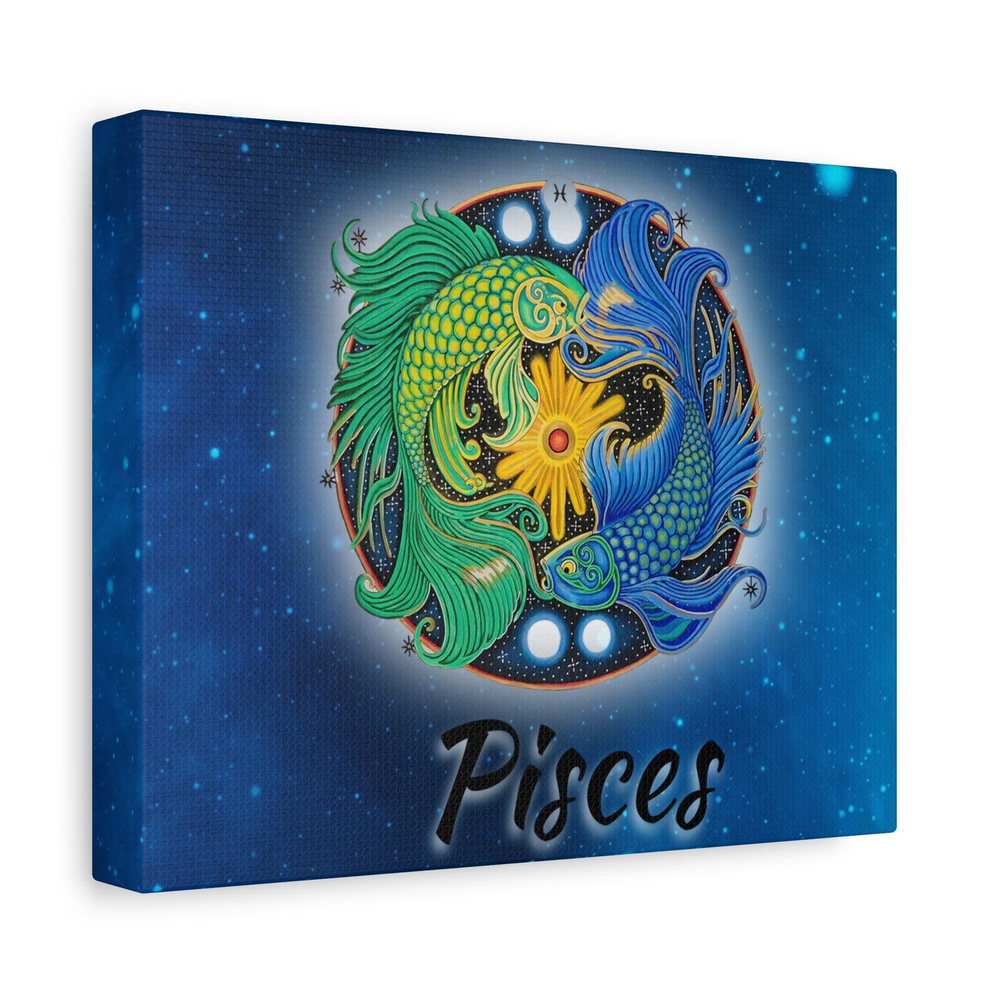 Pisces Zodiac Wall Art - Hand-Drawn Celestial Design (Non-AI)