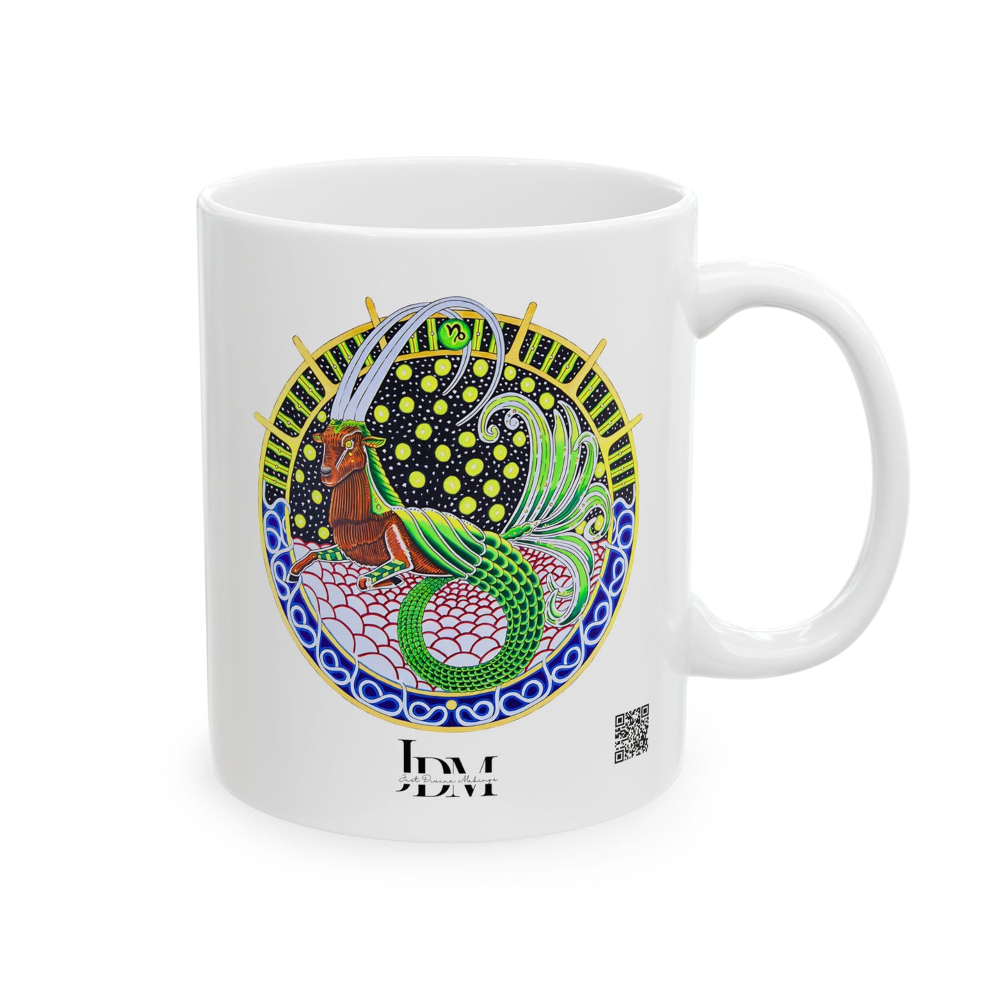 Capricorn Zodiac Mug – Hand-Drawn Celestial Design (Non-AI)