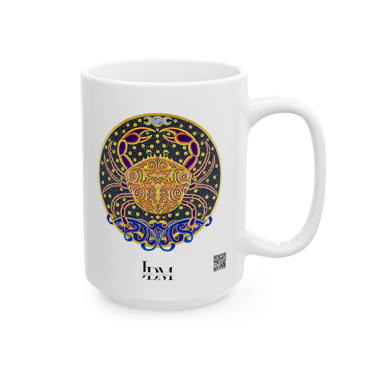 Cancer Zodiac Mug – Hand-Drawn Celestial Design (Non-AI)