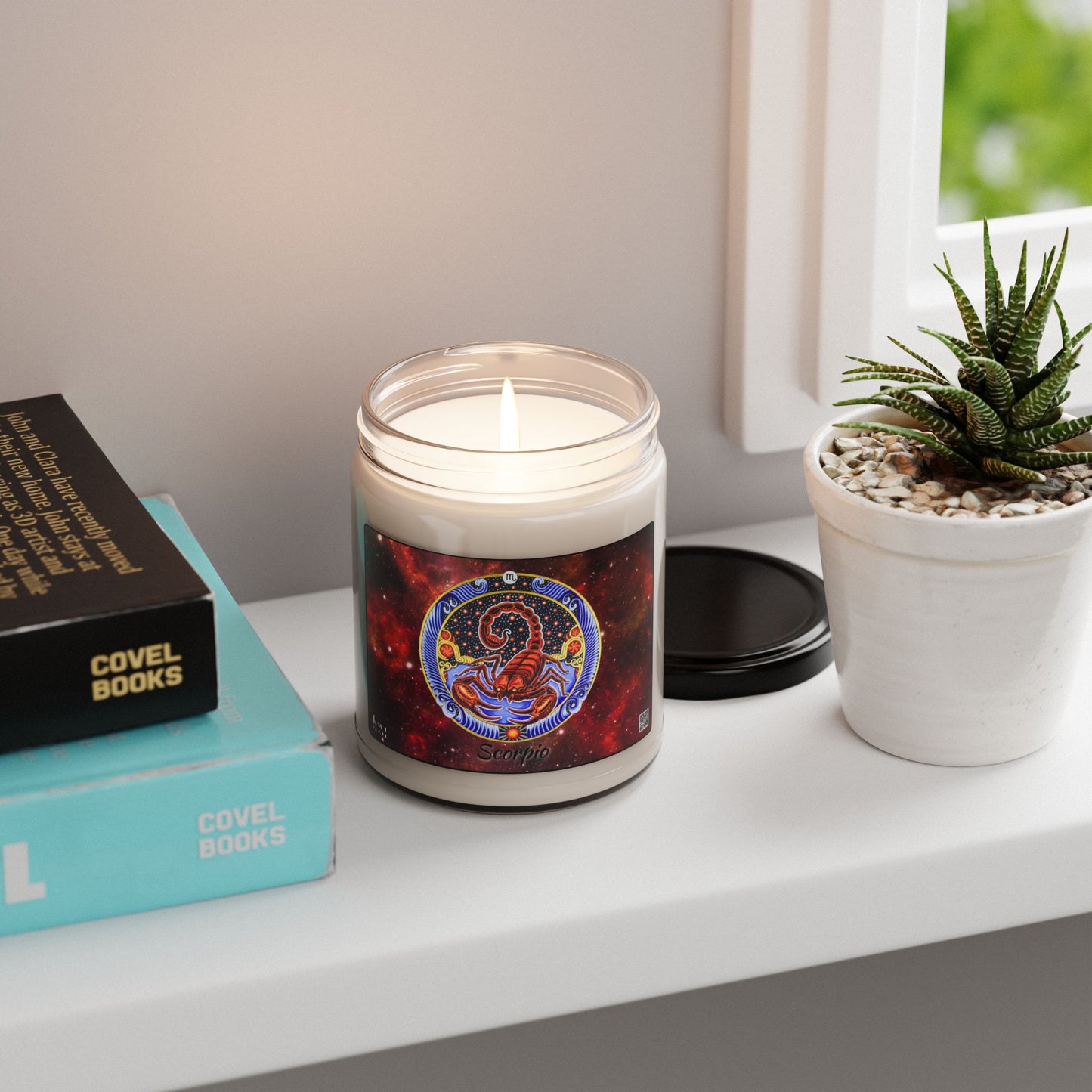Scorpio Zodiac Soy Candle – Hand-Drawn Celestial Design (Non-AI)