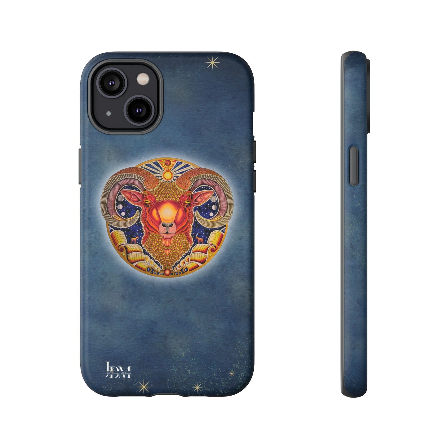 Aries Zodiac Phone Case - Hand-Drawn Celestial Design (Non-AI)