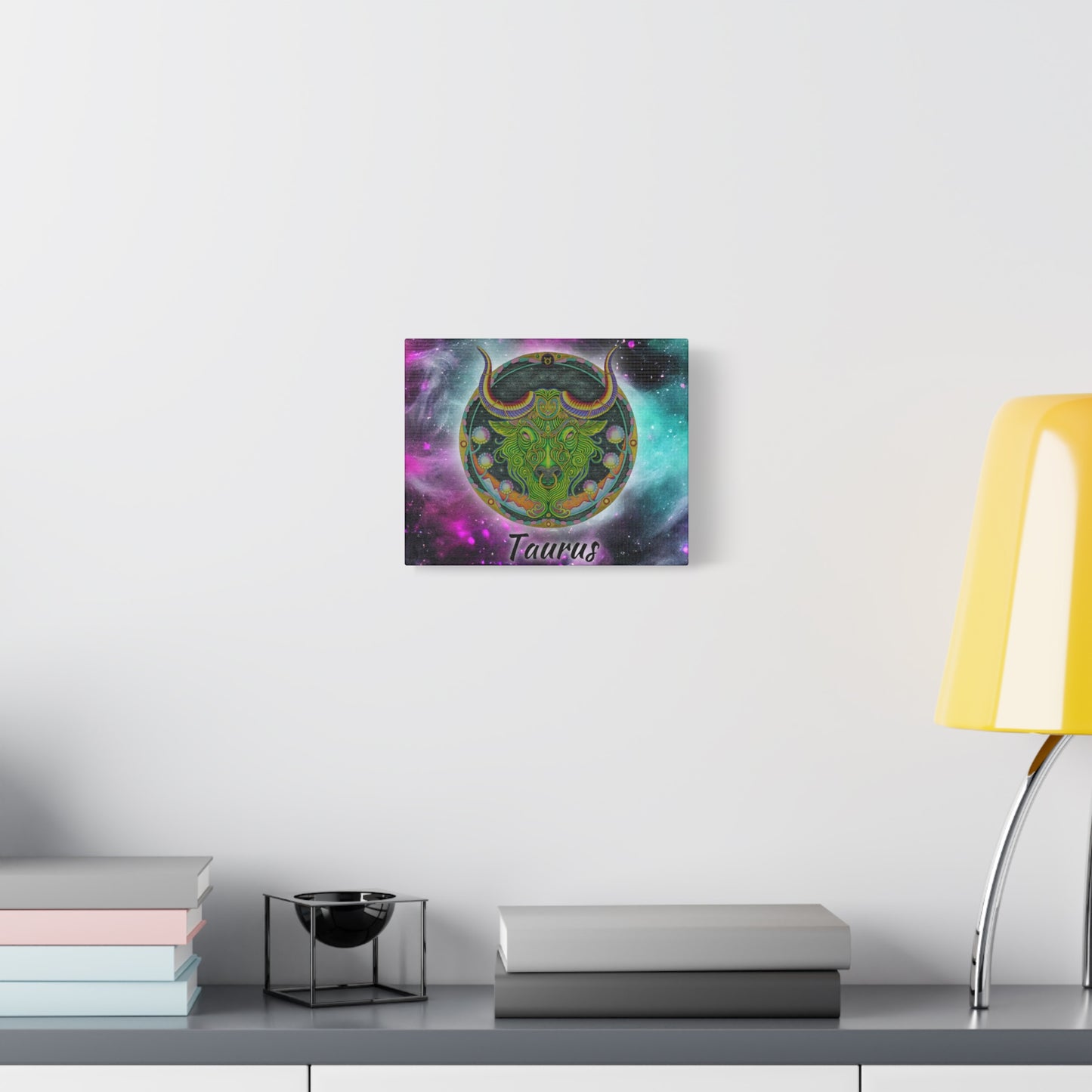 Taurus Zodiac Canvas Wall Art - Hand-Drawn Celestial Design (Non-AI)