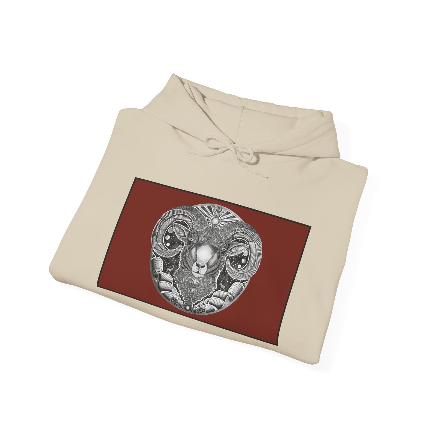 Aries Zodiac Hoodie - Hand-Drawn Celestial Design (Non-AI) Universal