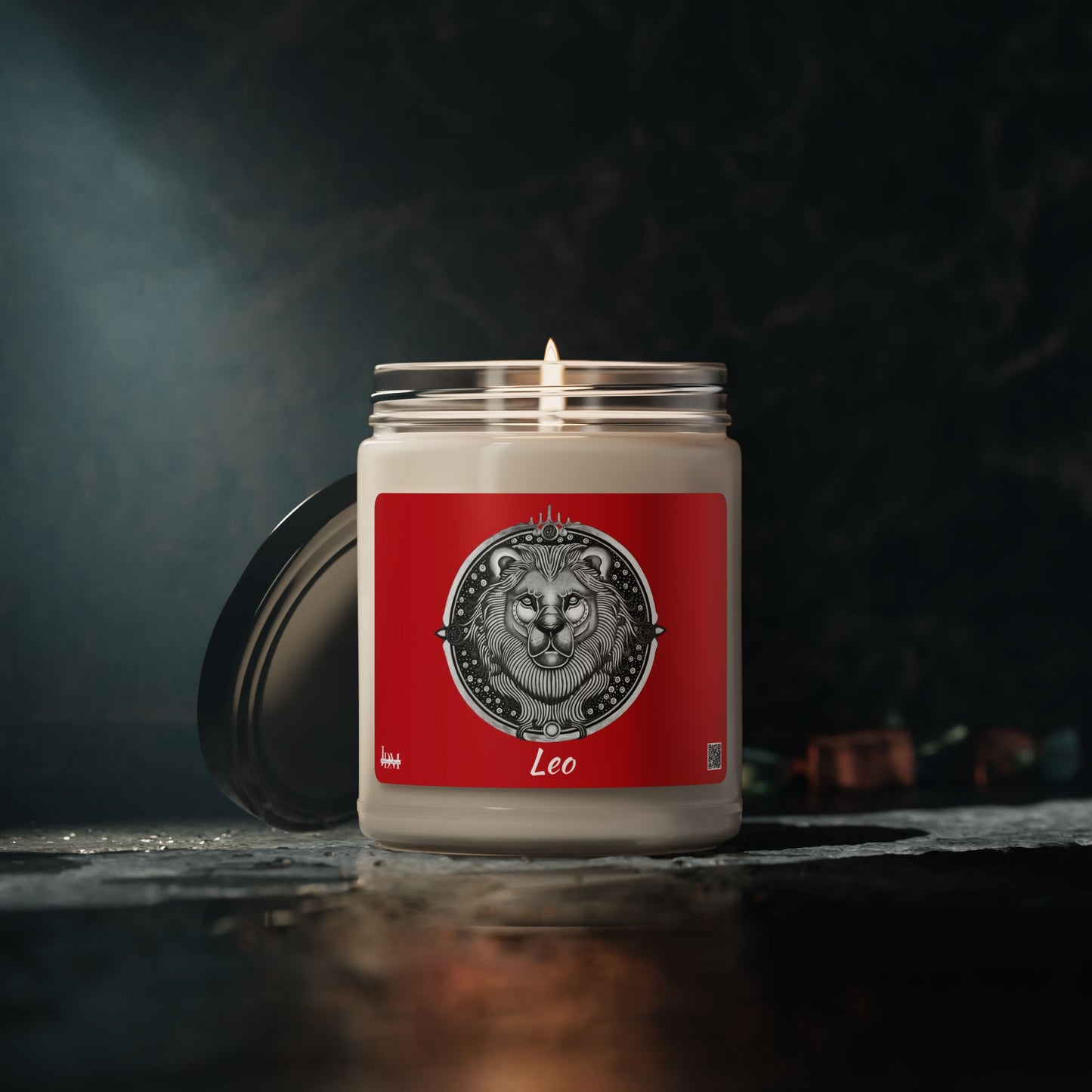 Hand-Drawn Leo Zodiac Soy Candle | Astrology Horoscope | Celestial Scented Vegan Candle | Fire Sign Birthday Gift | Non-AI Original Art | Universal Decor