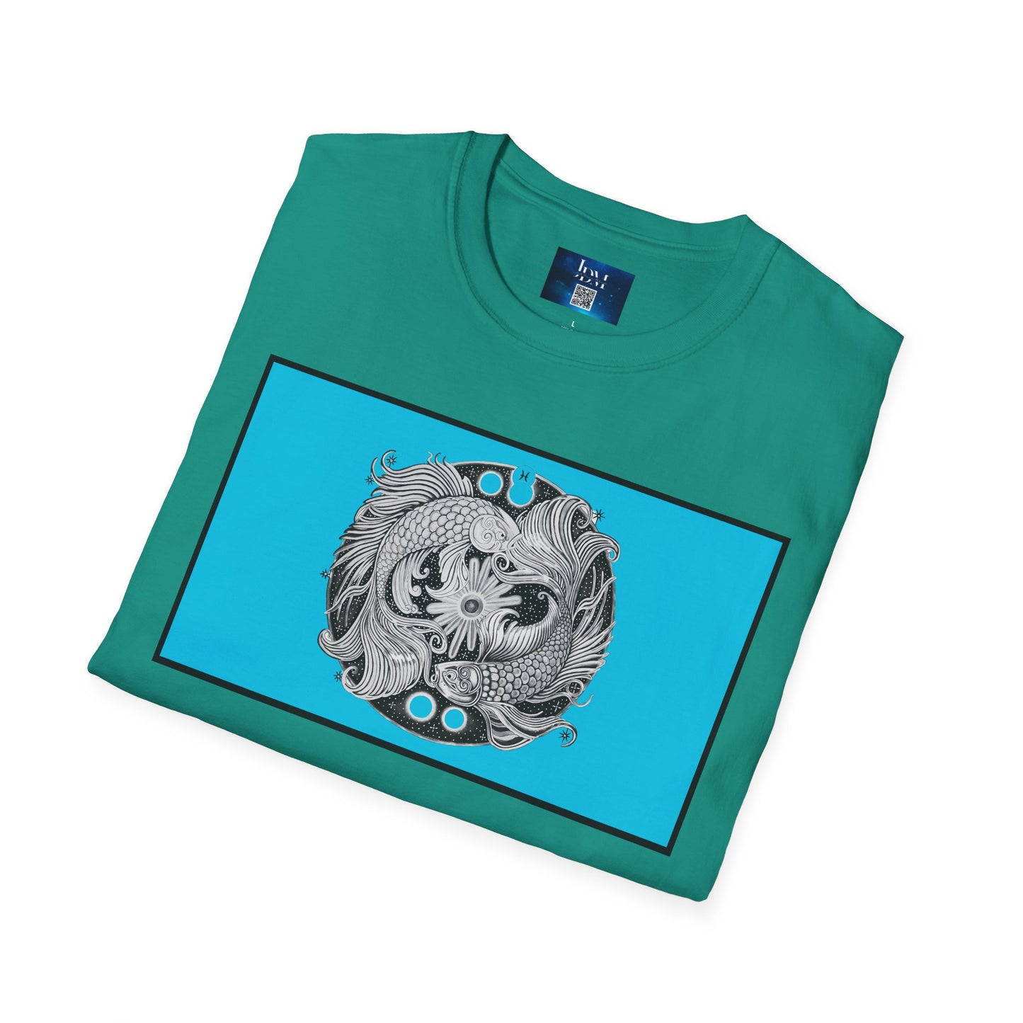 Pisces Zodiac SoftStyle T-Shirt - Hand-Drawn Celestial Design (Non-AI)  Universal