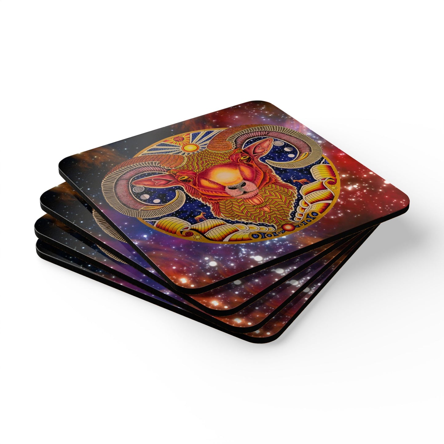 Celestial Zodiac Coaster Set - Astrology Art, Horoscope Gifts, Home Bar Decor, Unique Housewarming Present, Cosmic Drink Coasters