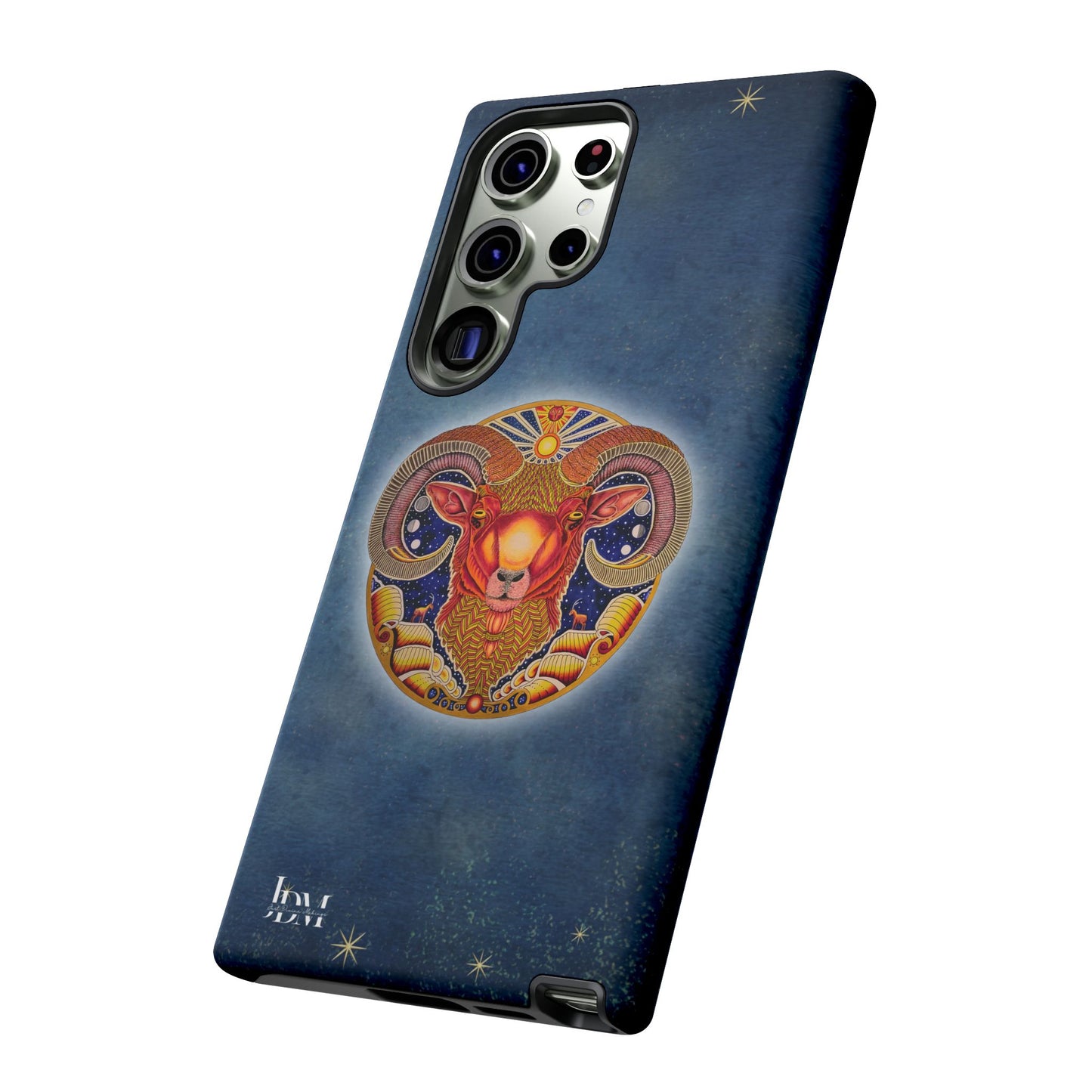 Aries Zodiac Phone Case - Hand-Drawn Celestial Design (Non-AI)