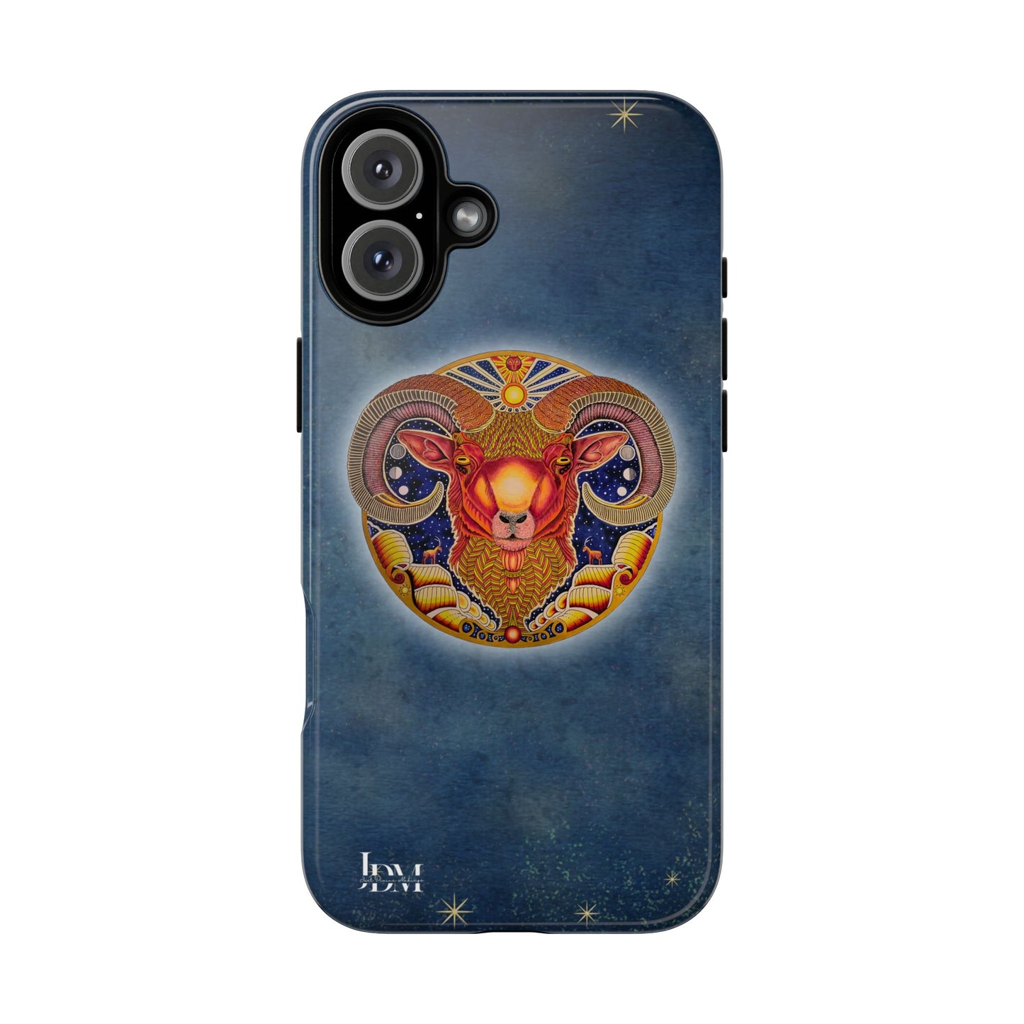 Aries Zodiac Phone Case - Hand-Drawn Celestial Design (Non-AI)