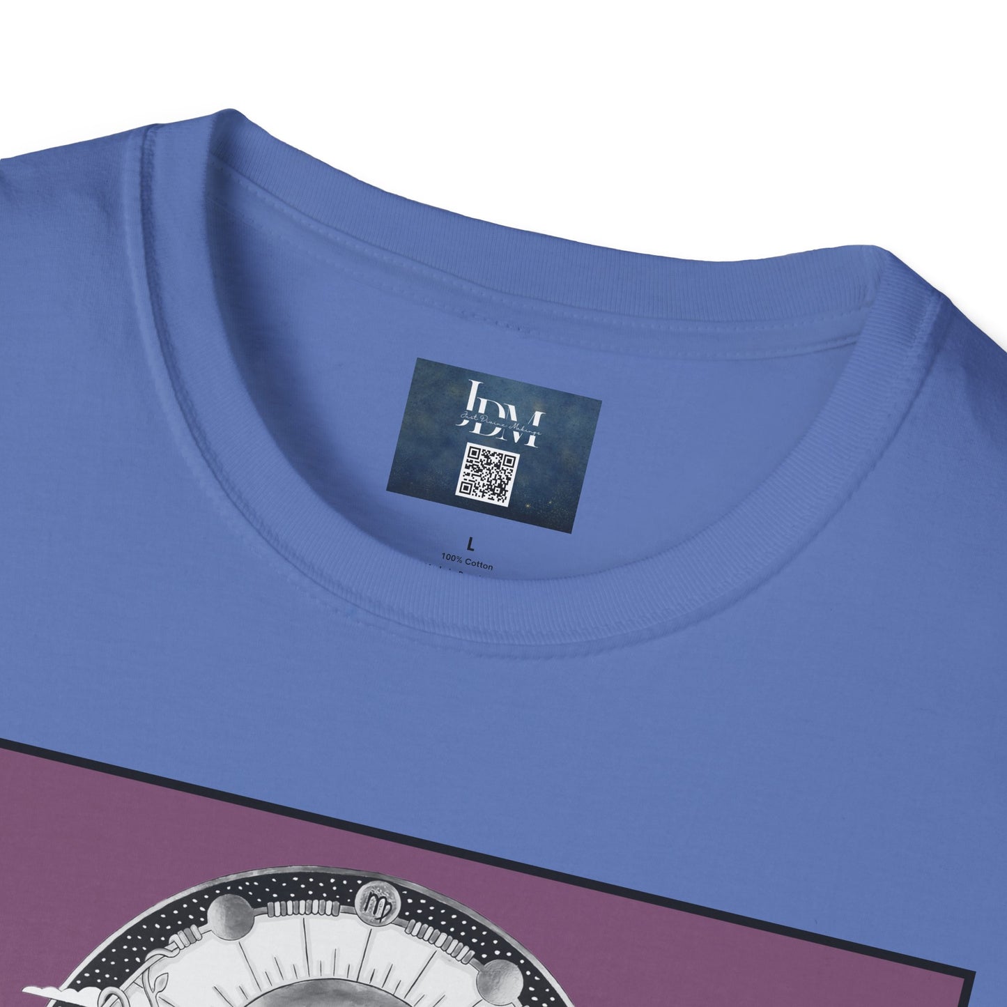 Virgo Zodiac Crew Neck T-Shirt – Hand-Drawn Celestial Design (Non-AI) Universal