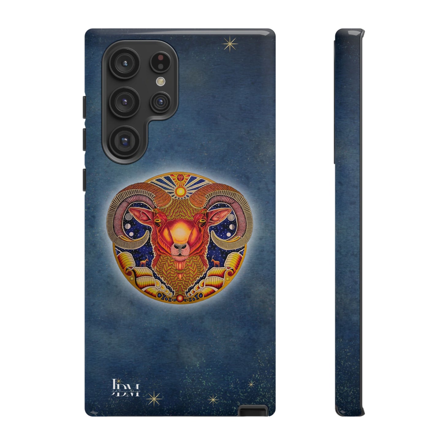 Aries Zodiac Phone Case - Hand-Drawn Celestial Design (Non-AI)