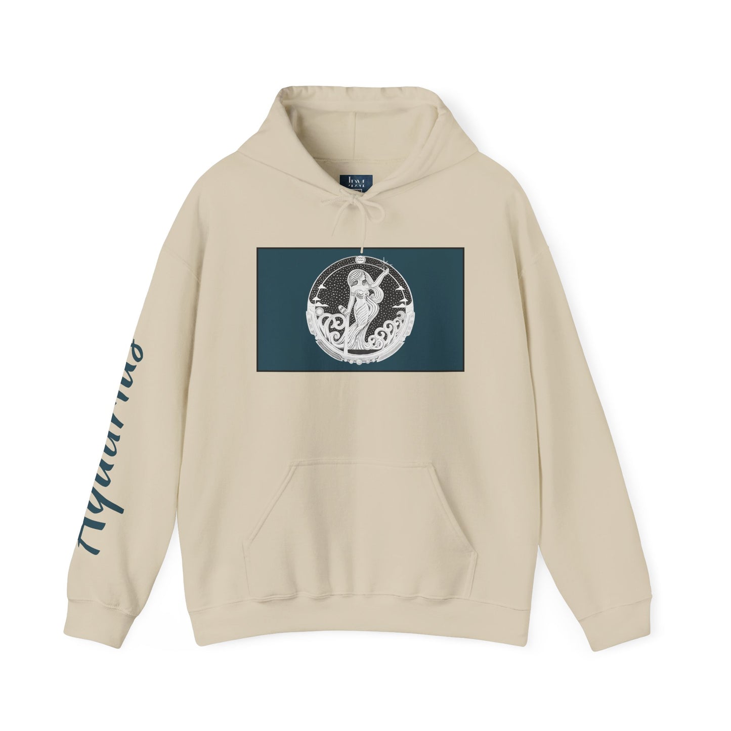 Aquarius Zodiac Hoodie – Hand-Drawn Celestial Design (Non-AI) Universal