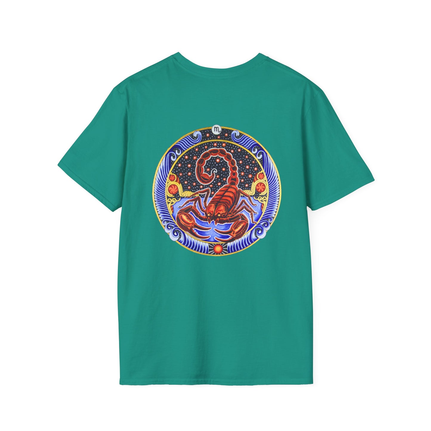 Scorpio Zodiac Crew Neck T-Shirt – Hand-Drawn Celestial Design (Non-AI)