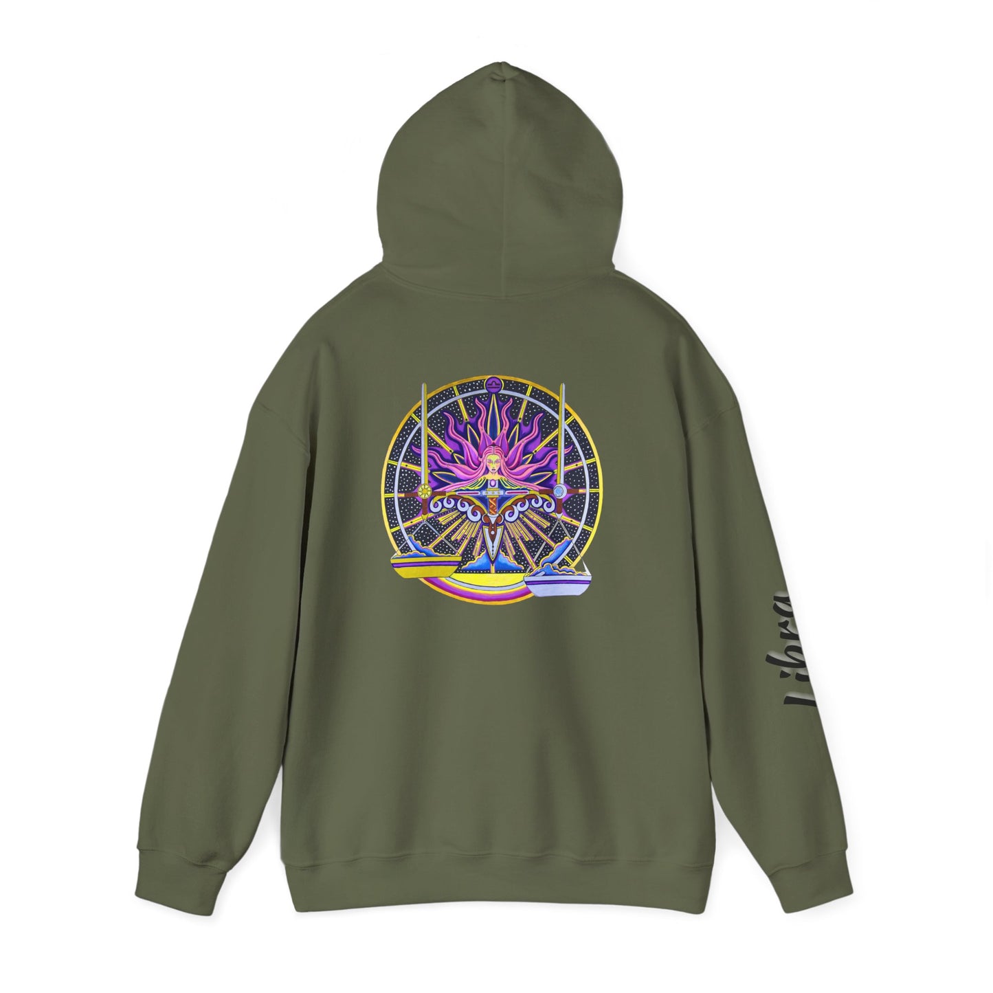 Libra Zodiac Hoodie – Hand-Drawn Celestial Design (Non-AI)