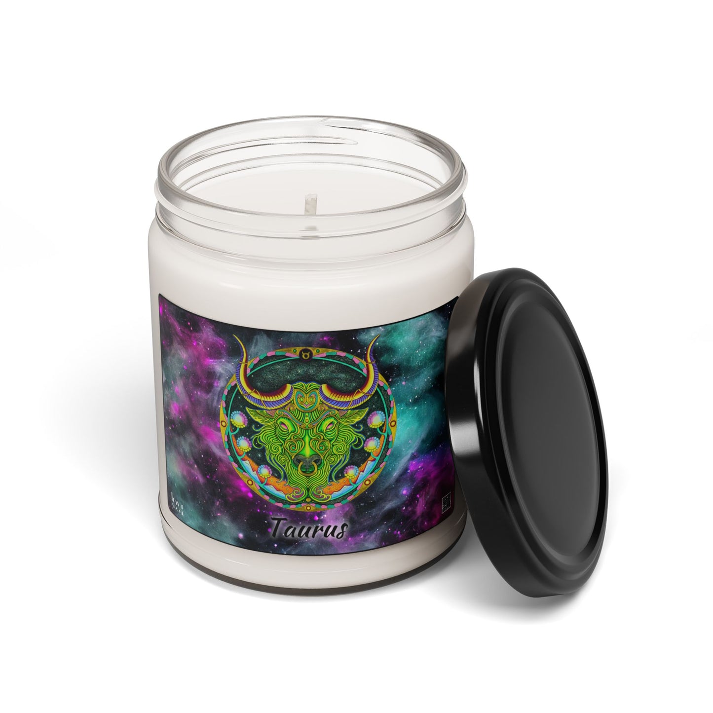 Taurus Zodiac Soy Candle 9oz - Hand-Drawn Celestial Design (Non-AI)