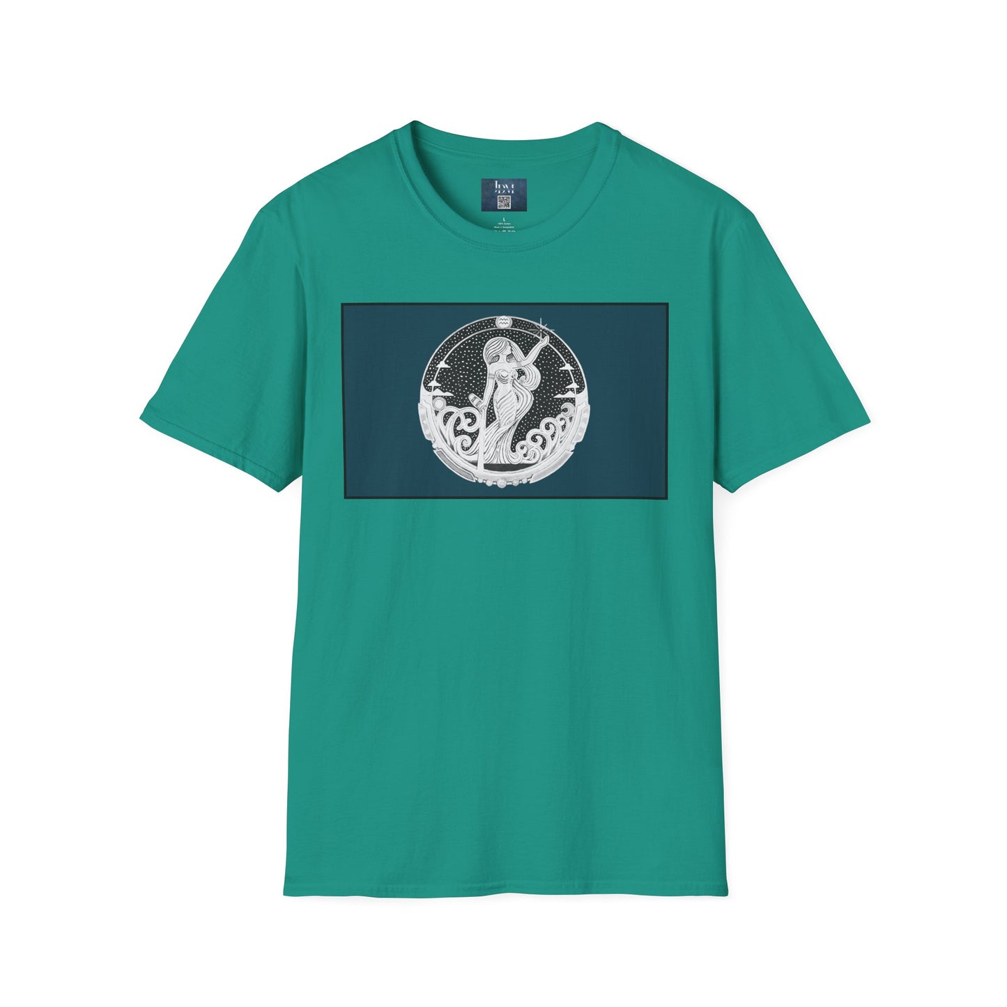 Aquarius Zodiac Crew Neck T-Shirt – Hand-Drawn Celestial Design (Non-AI) Universal