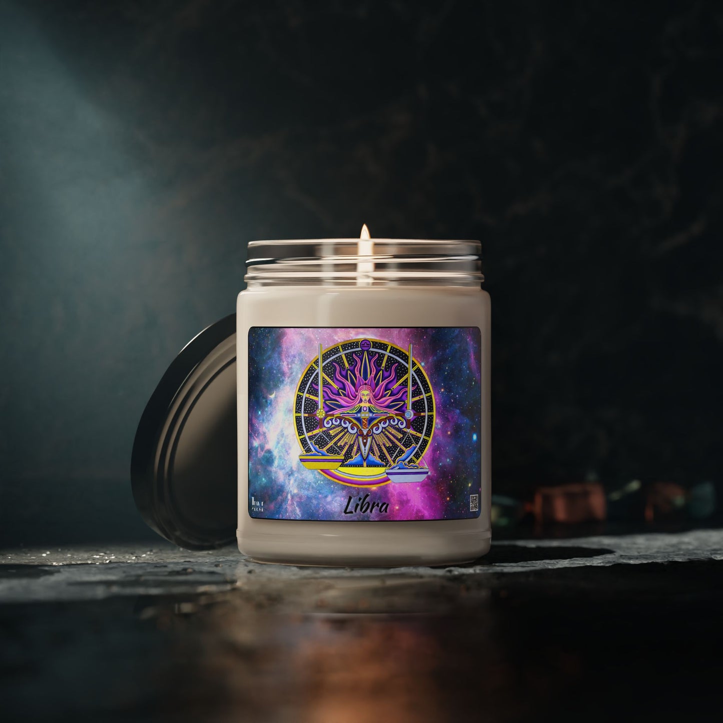 Libra Zodiac Soy Candle – Hand-Drawn Celestial Design (Non-AI)