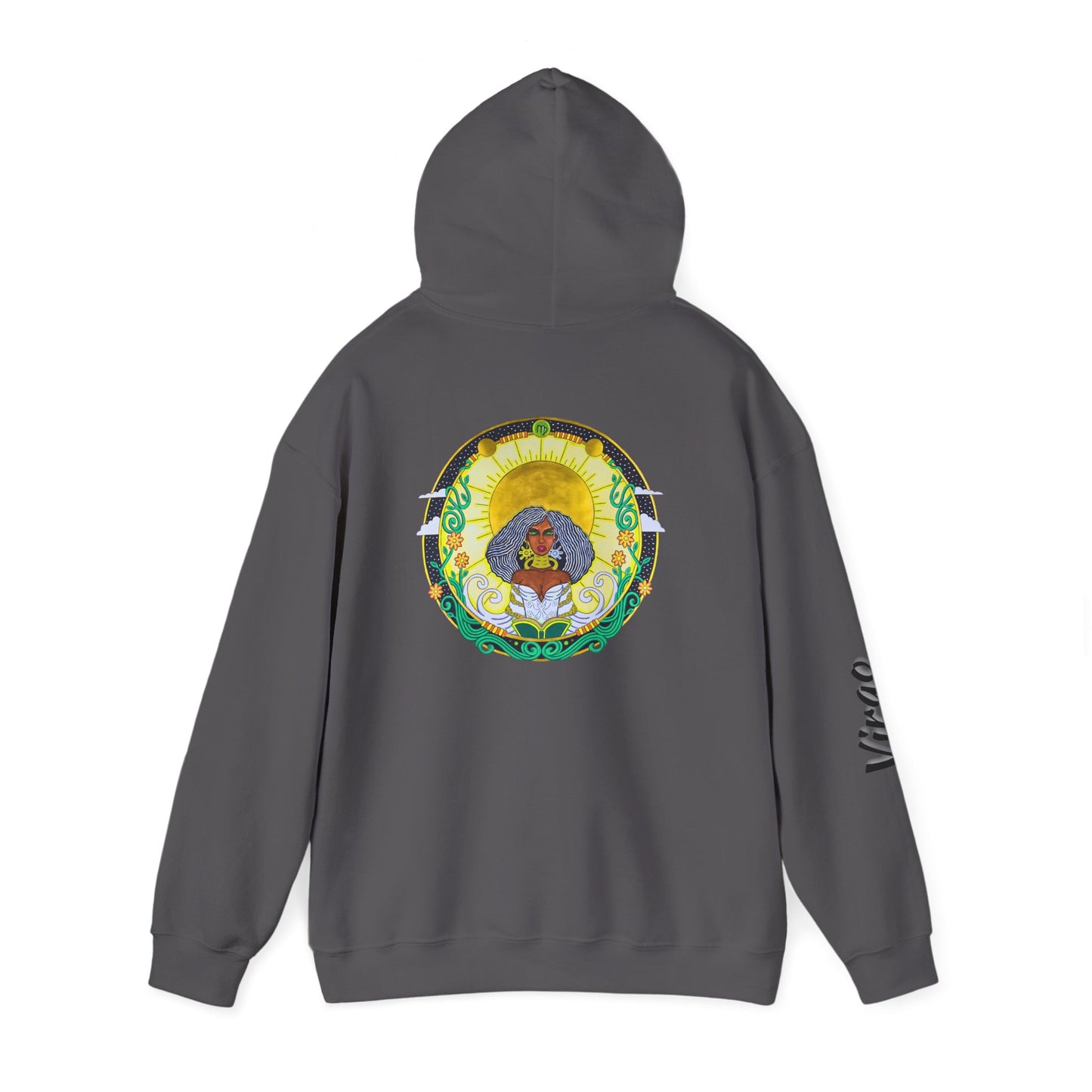 Virgo Zodiac Hoodie – Hand-Drawn Celestial Design (Non-AI)