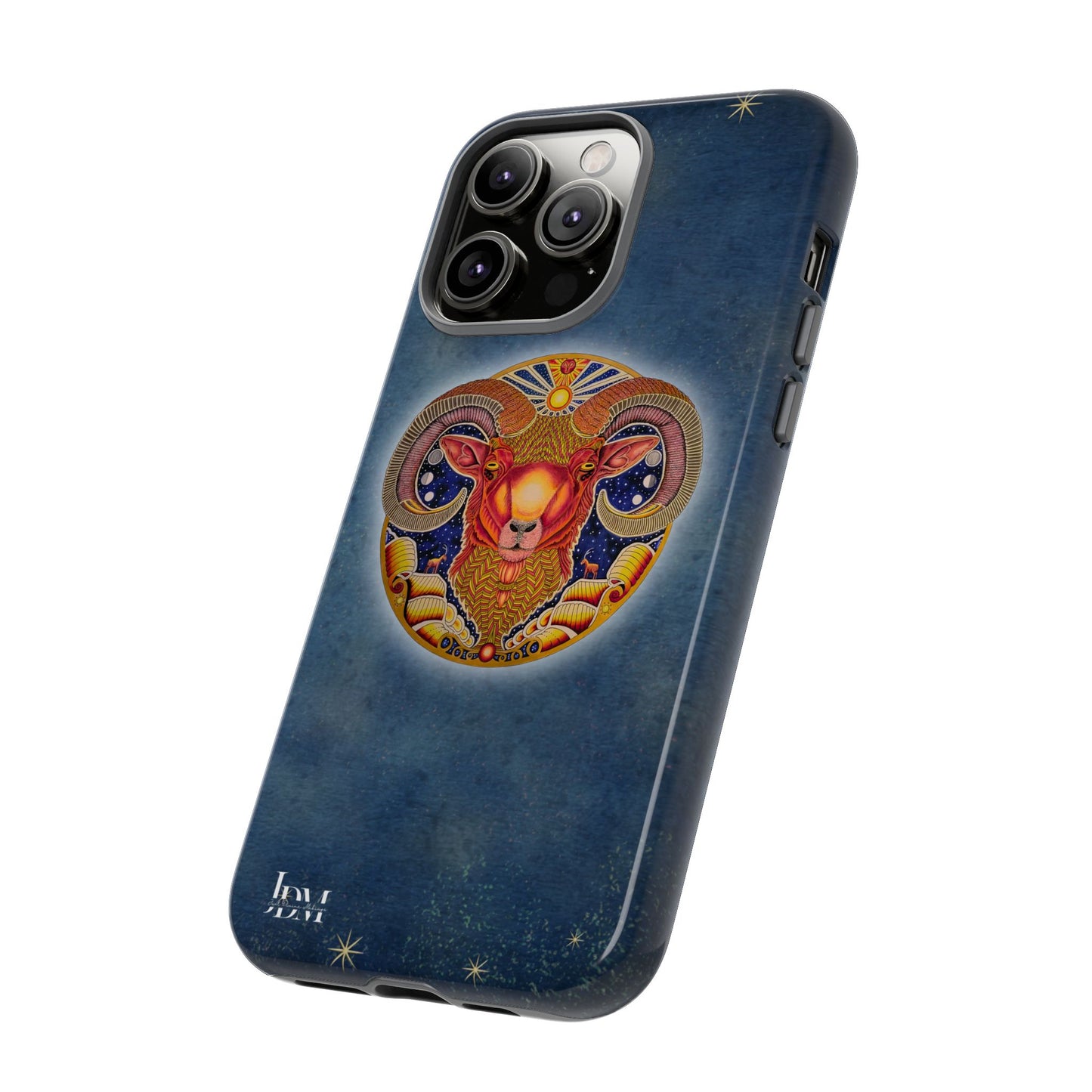 Aries Zodiac Phone Case - Hand-Drawn Celestial Design (Non-AI)