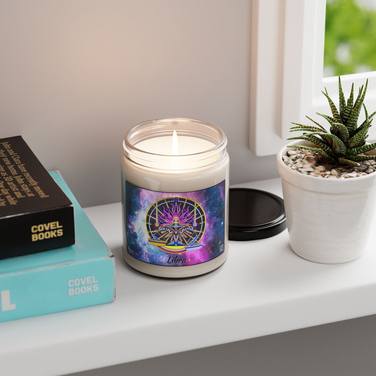 Libra Zodiac Soy Candle – Hand-Drawn Celestial Design (Non-AI)