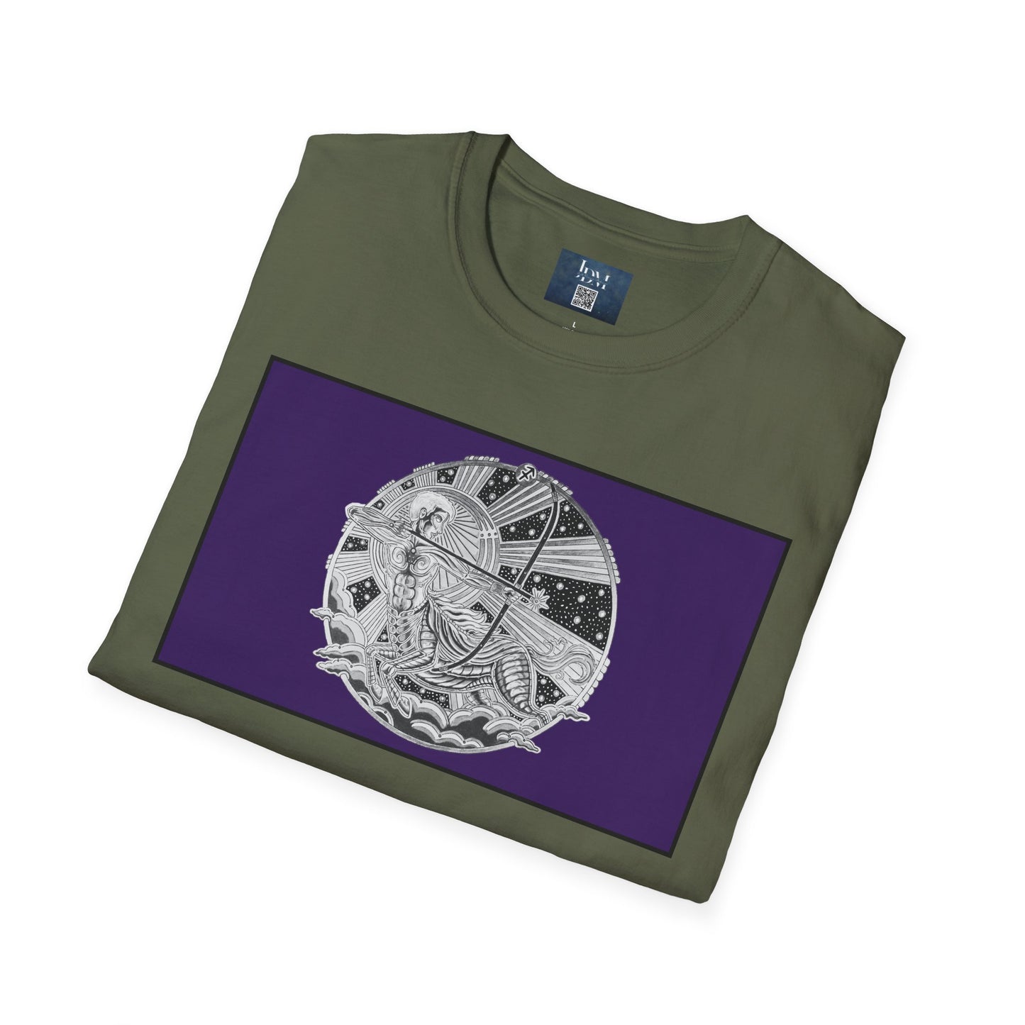 Sagittarius Zodiac Crew Neck T-Shirt – Hand-Drawn Celestial Design (Non-AI) Universal