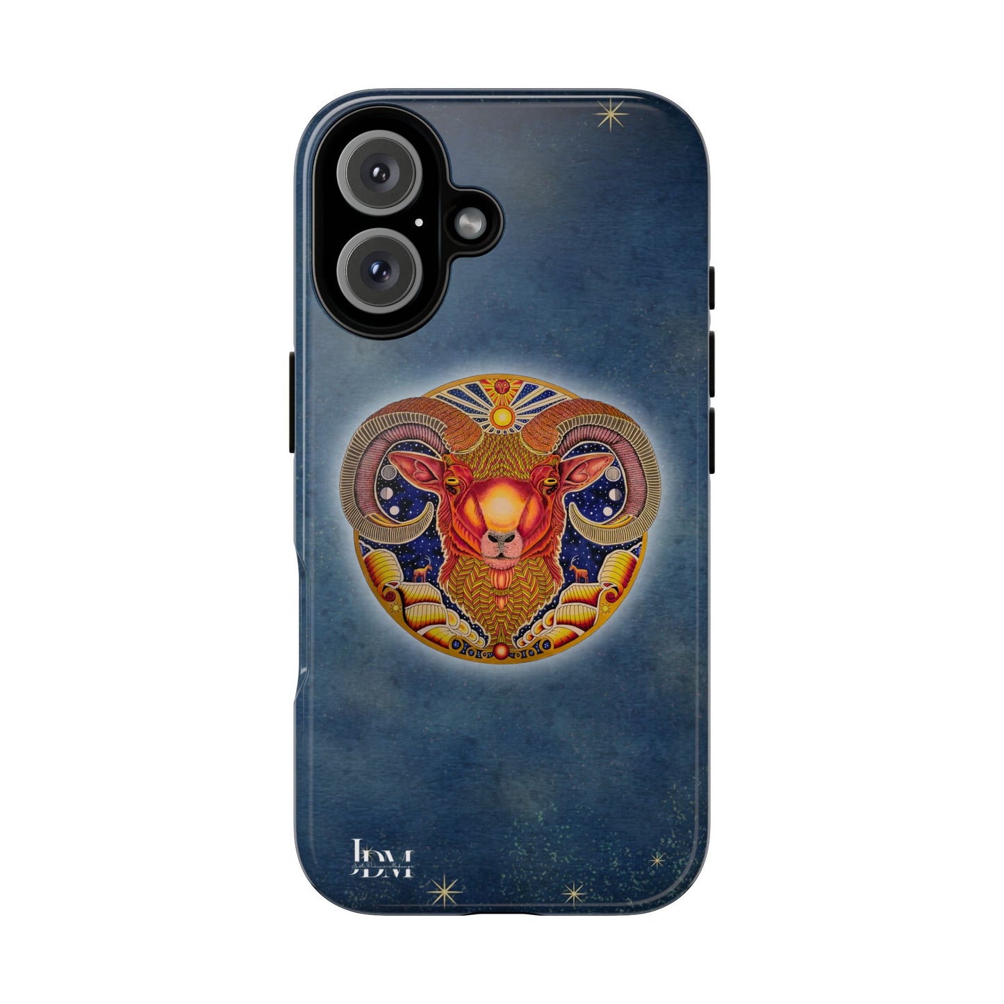 Aries Zodiac Phone Case - Hand-Drawn Celestial Design (Non-AI)