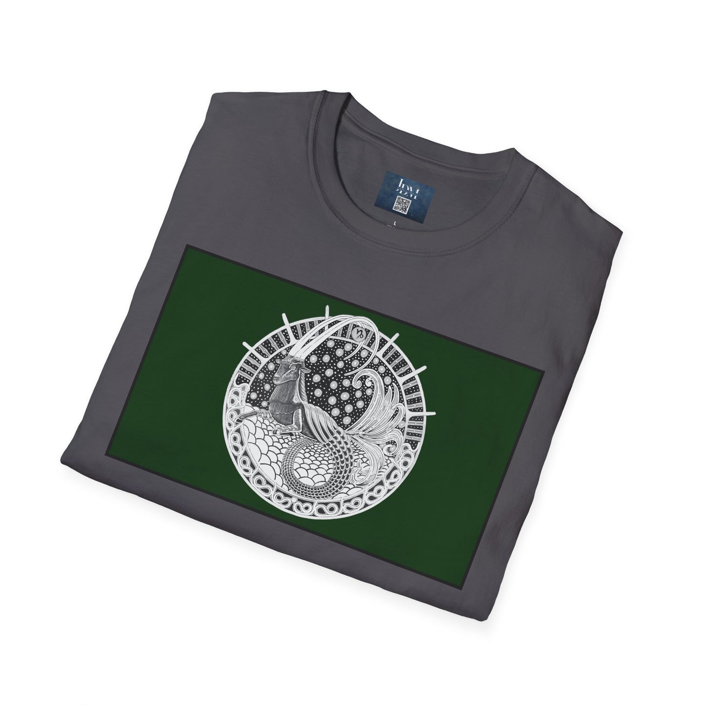 Capricorn Zodiac Crew Neck T-Shirt – Hand-Drawn Celestial Design (Non-AI) Universal