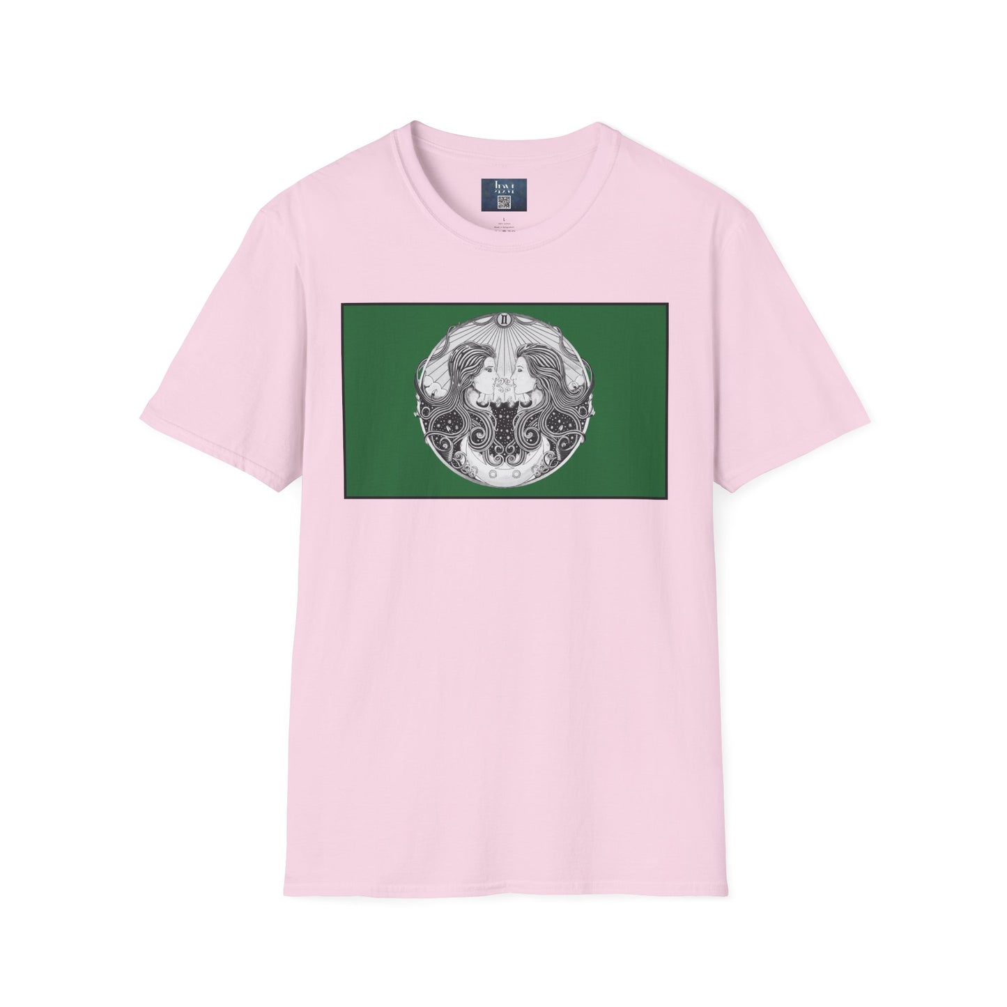 Gemini Zodiac Softstyle T-Shirt - Hand-Drawn Celestial Design (Non-AI) Universal