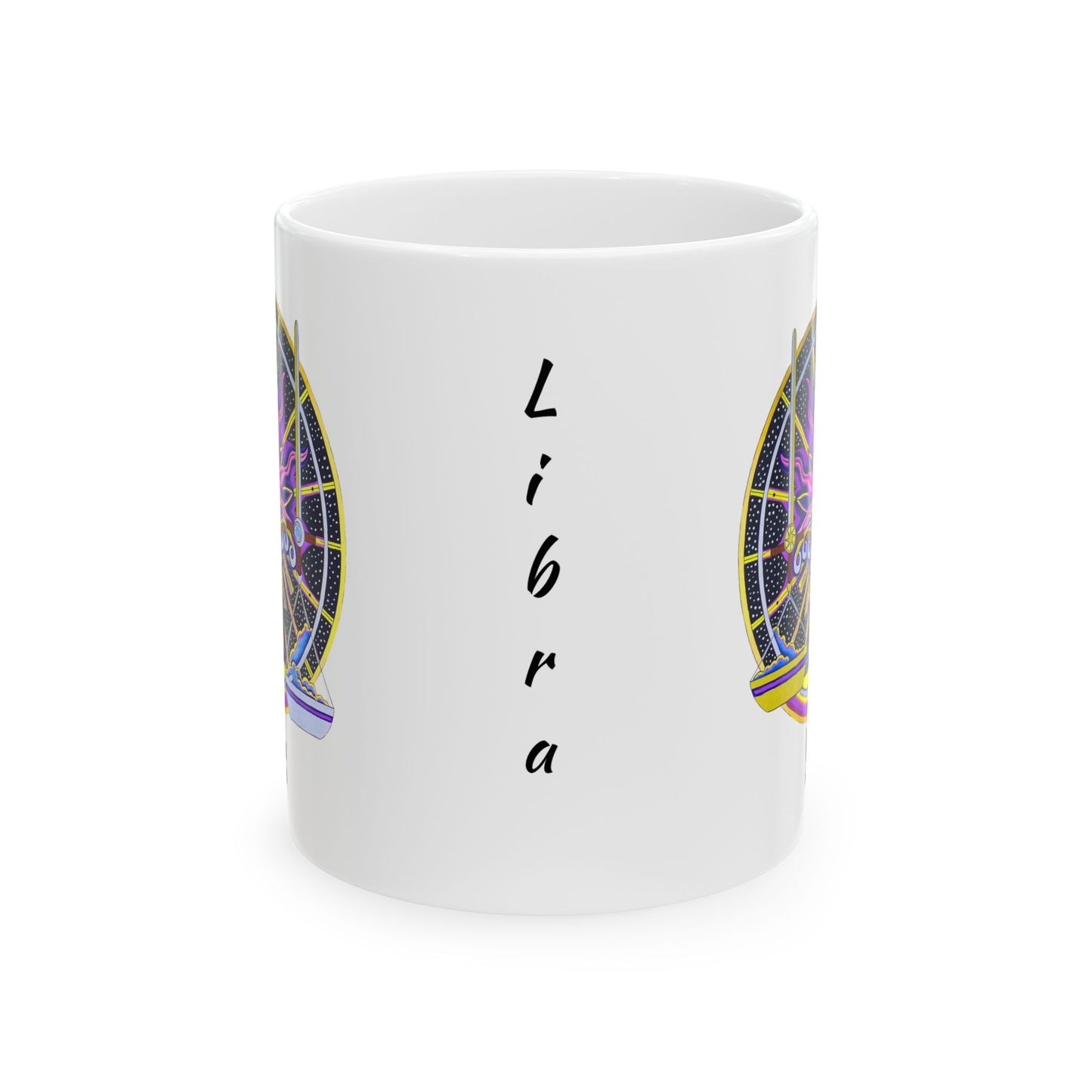 Libra Zodiac Mug – Hand-Drawn Celestial Design (Non-AI)