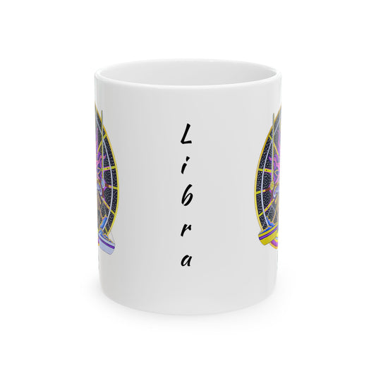 Libra Zodiac Mug – Hand-Drawn Celestial Design (Non-AI)