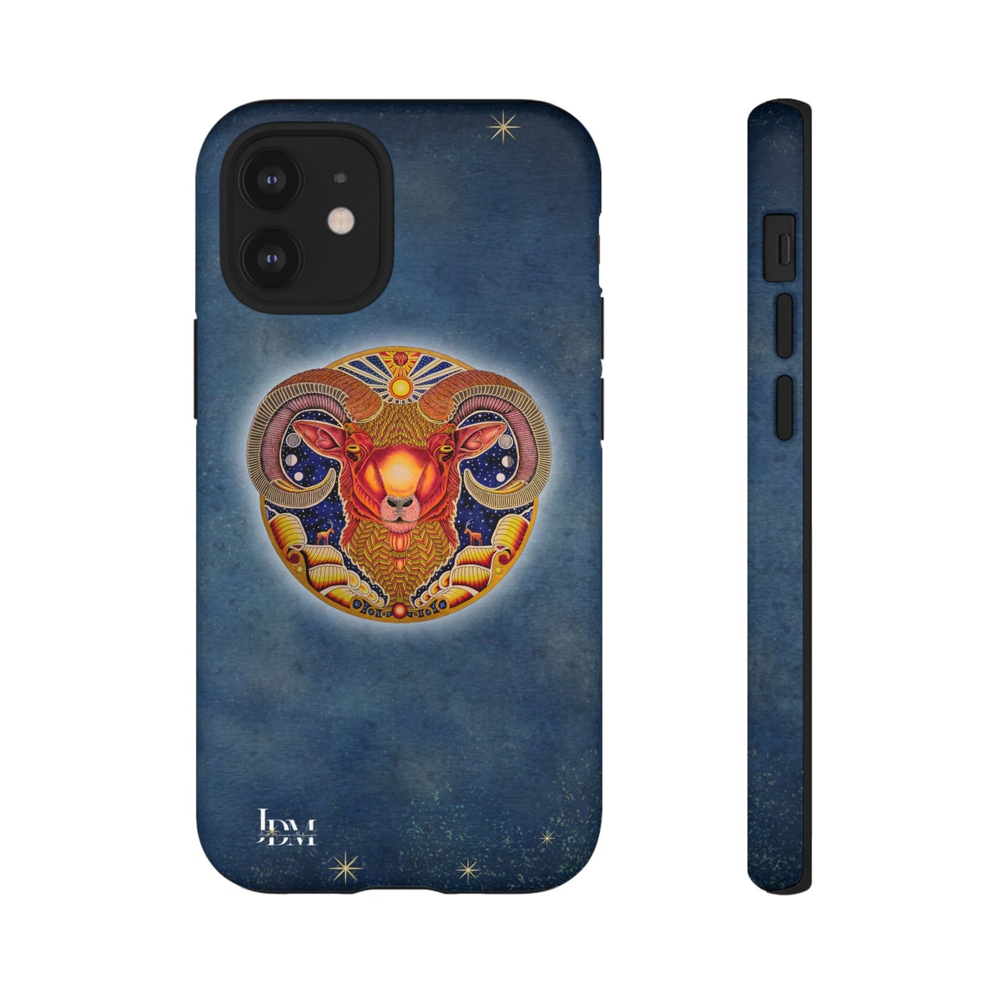 Aries Zodiac Phone Case - Hand-Drawn Celestial Design (Non-AI)