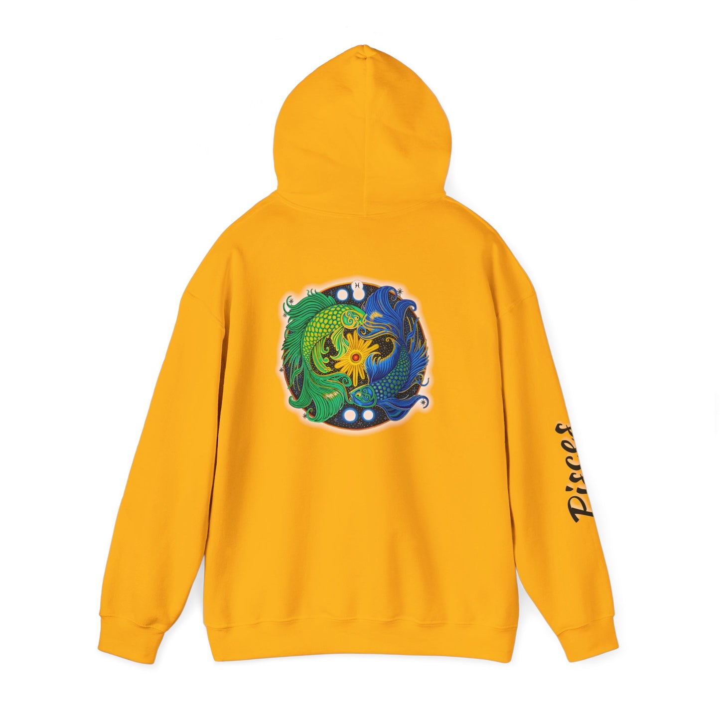 Pisces Zodiac Hoodie – Hand-Drawn Celestial Design (Non-AI)