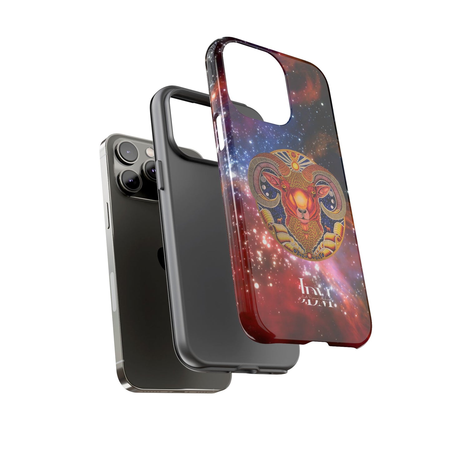 Aries Zodiac Tough Phone Case – Hand-Drawn Celestial Design (Non-AI)