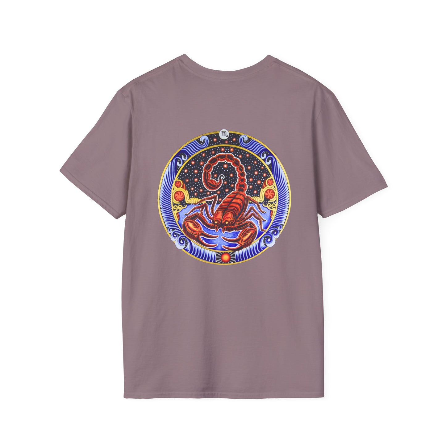 Scorpio Zodiac Crew Neck T-Shirt – Hand-Drawn Celestial Design (Non-AI)