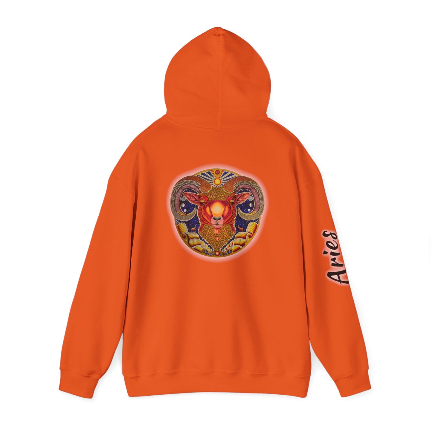 Aries Zodiac Hoodie - Hand-Drawn Celestial Design (Non-AI)