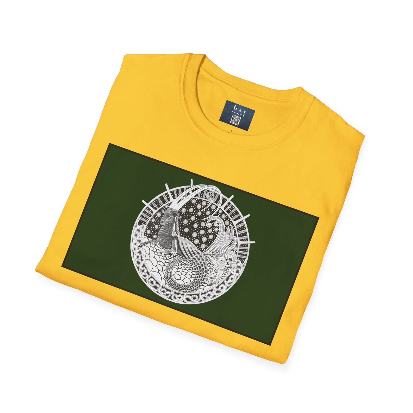 Capricorn Zodiac Crew Neck T-Shirt – Hand-Drawn Celestial Design (Non-AI) Universal