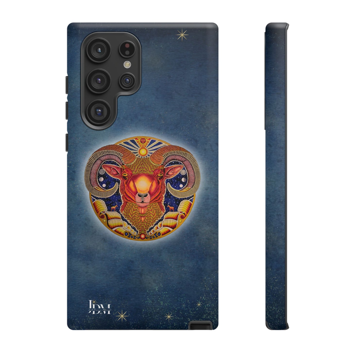 Aries Zodiac Phone Case - Hand-Drawn Celestial Design (Non-AI)