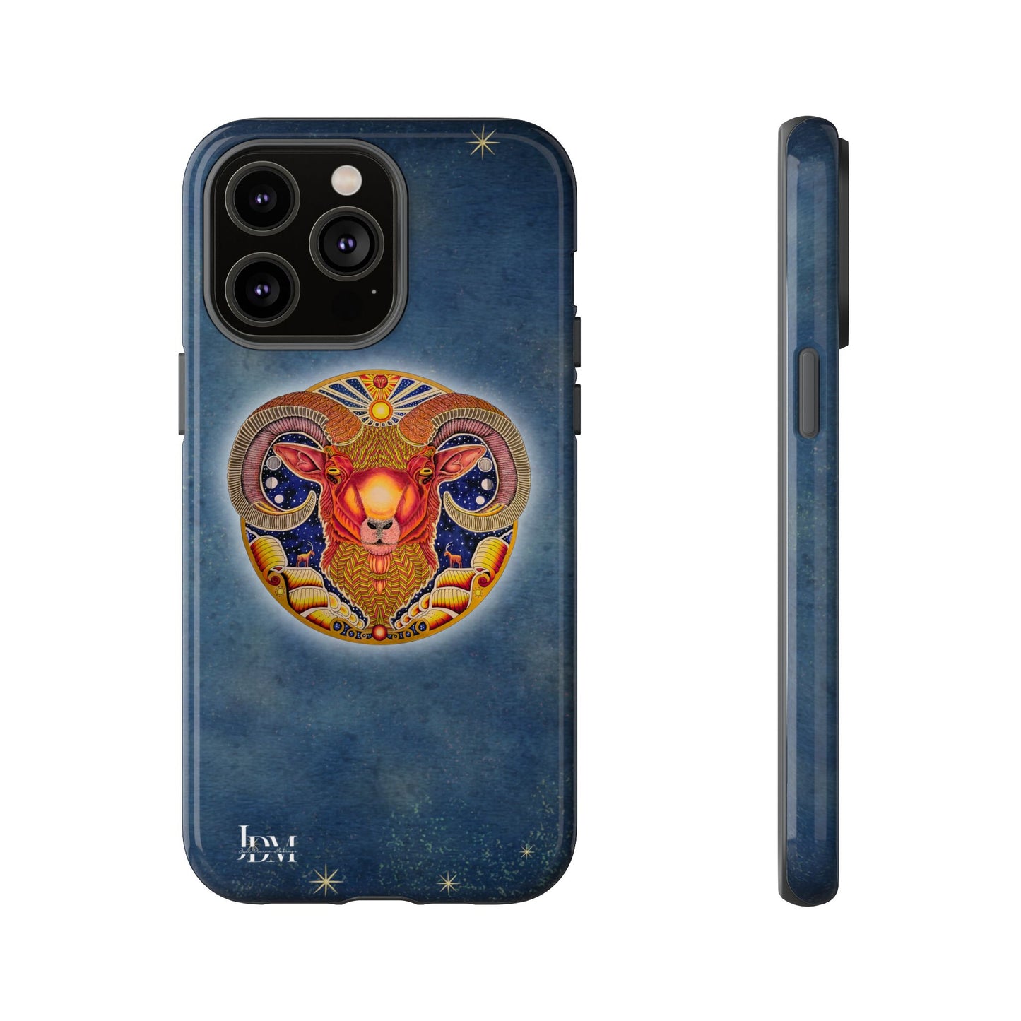 Aries Zodiac Phone Case - Hand-Drawn Celestial Design (Non-AI)