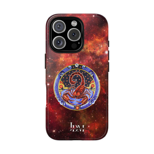 Scorpio Zodiac Tough Phone Case – Hand-Drawn Celestial Design (Non-AI)