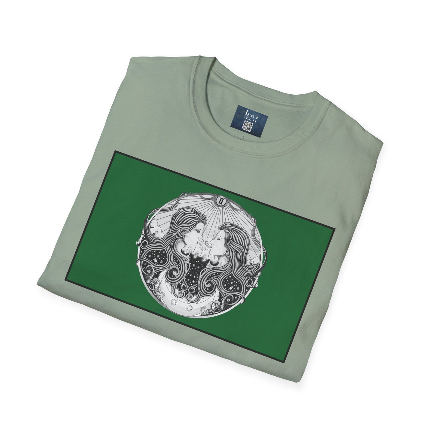 Gemini Zodiac Softstyle T-Shirt - Hand-Drawn Celestial Design (Non-AI) Universal