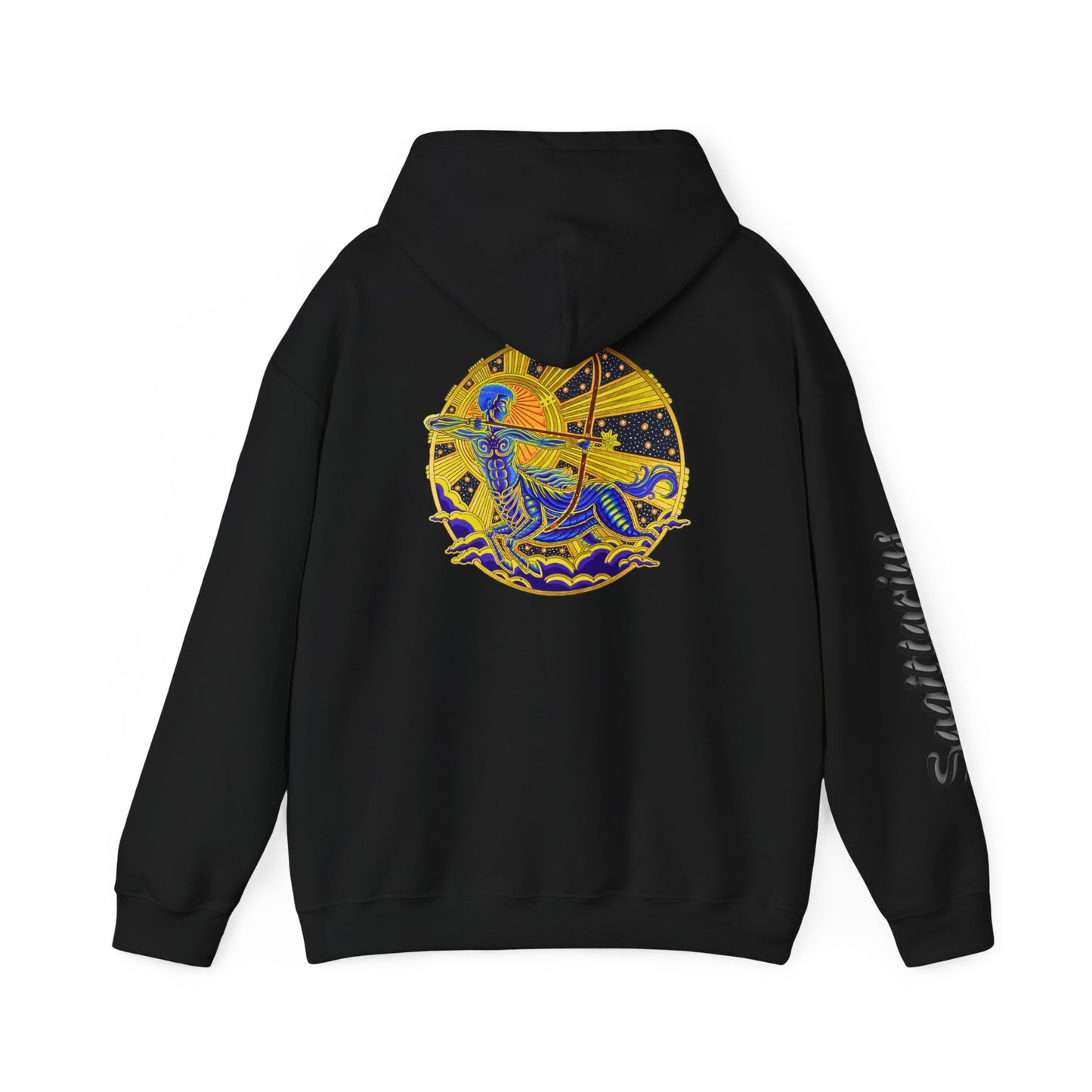 Sagittarius Zodiac Hoodie – Hand-Drawn Celestial Design (Non-AI)