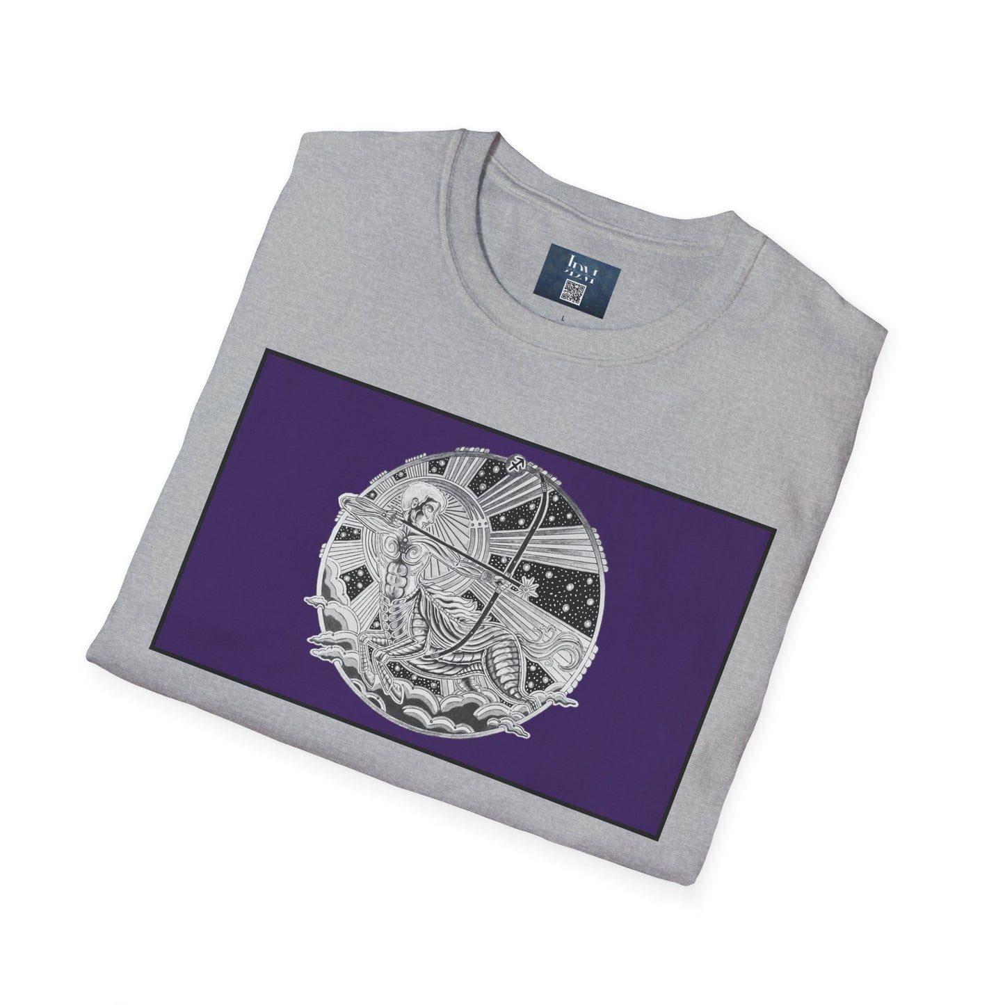 Sagittarius Zodiac Crew Neck T-Shirt – Hand-Drawn Celestial Design (Non-AI) Universal